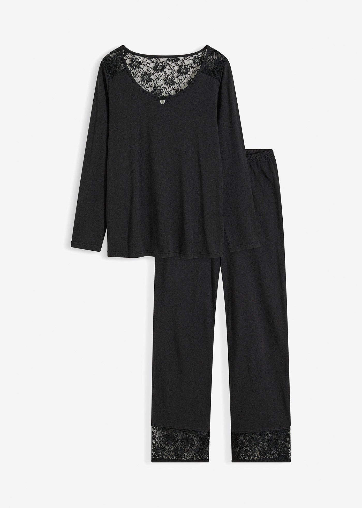 Pyjama mit zarter Spitze