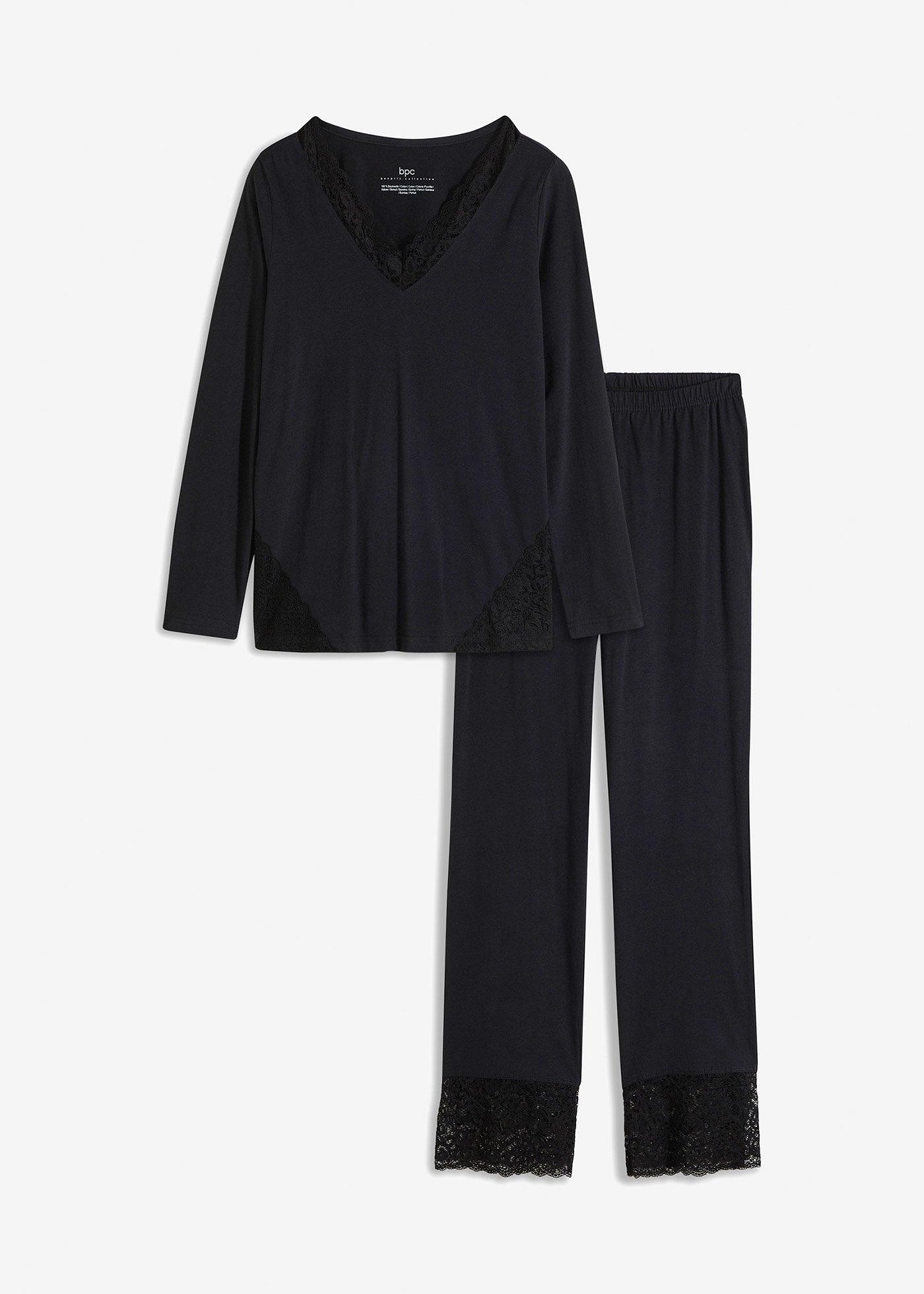 Pyjama mit zarter Spitze
