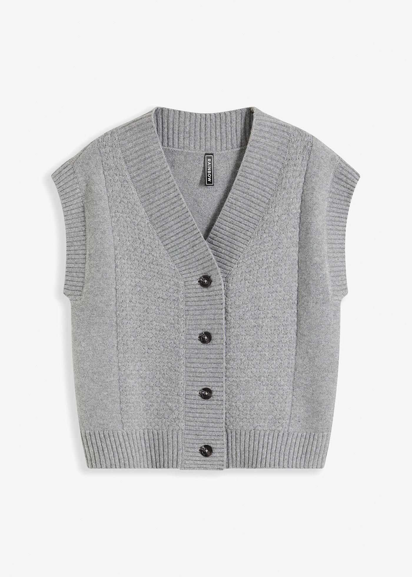 Strickweste mit Zopfmuster