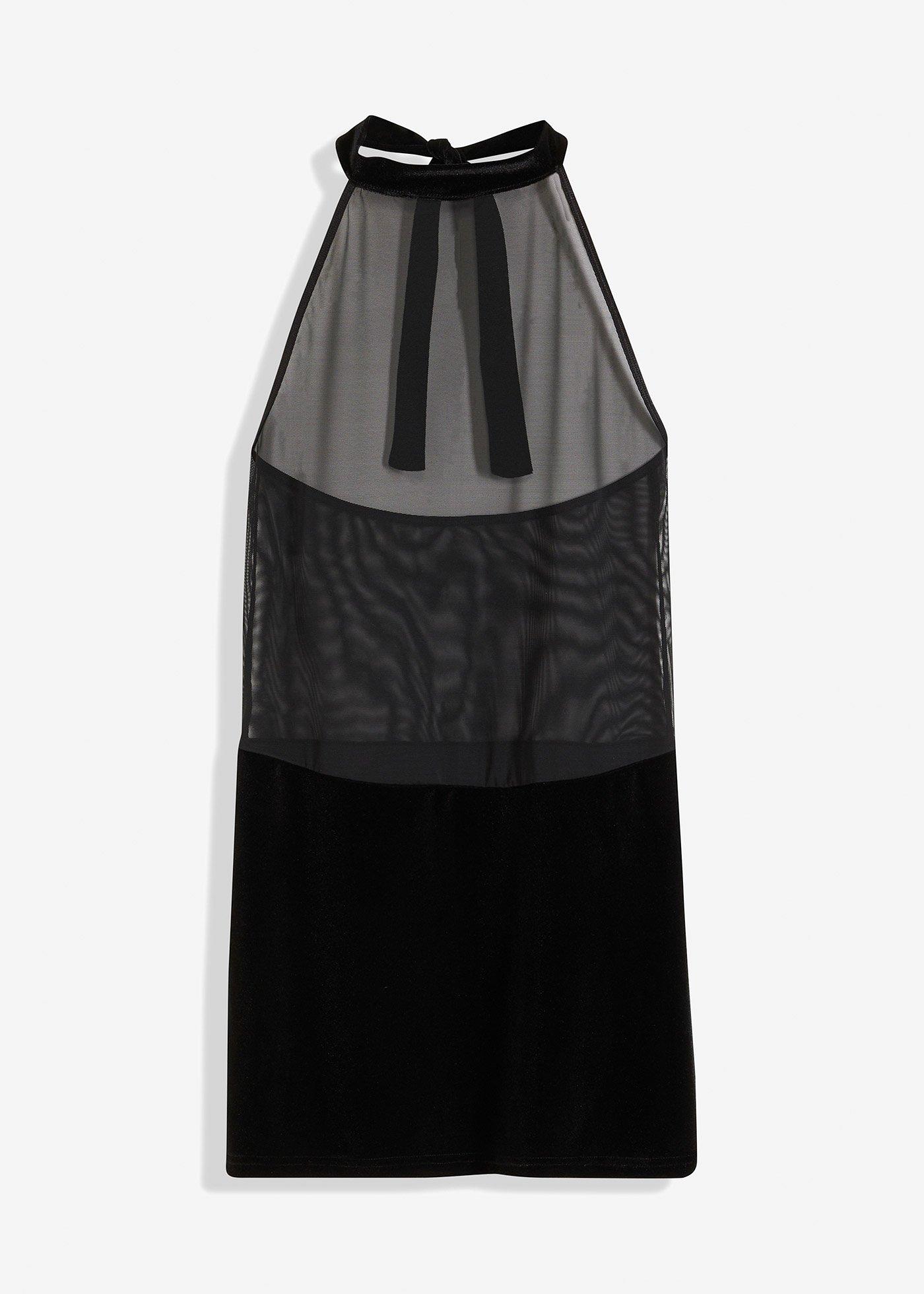 Neckholderkleid mit Samt