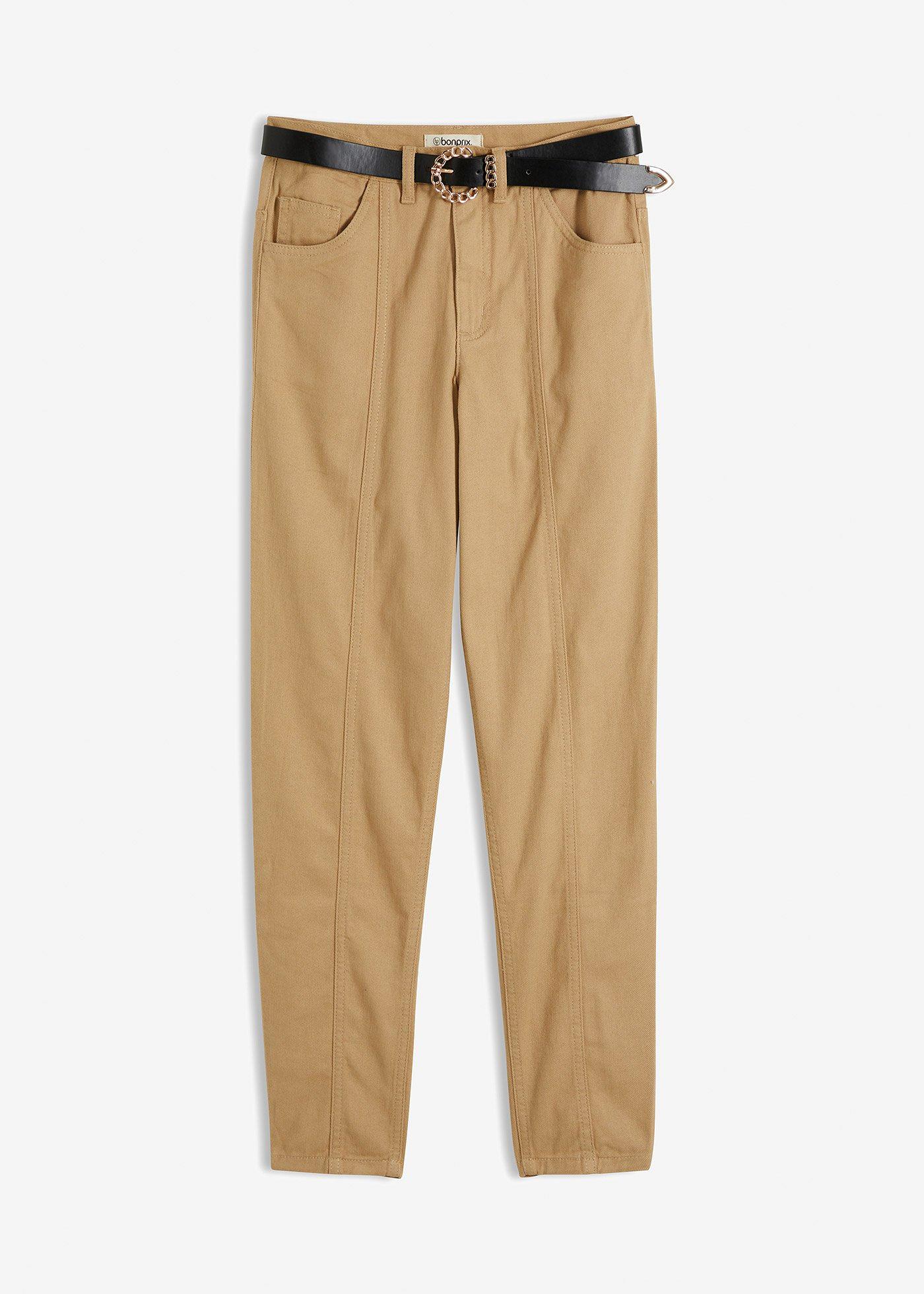 Barrel Twill-Hose mit Gürtel