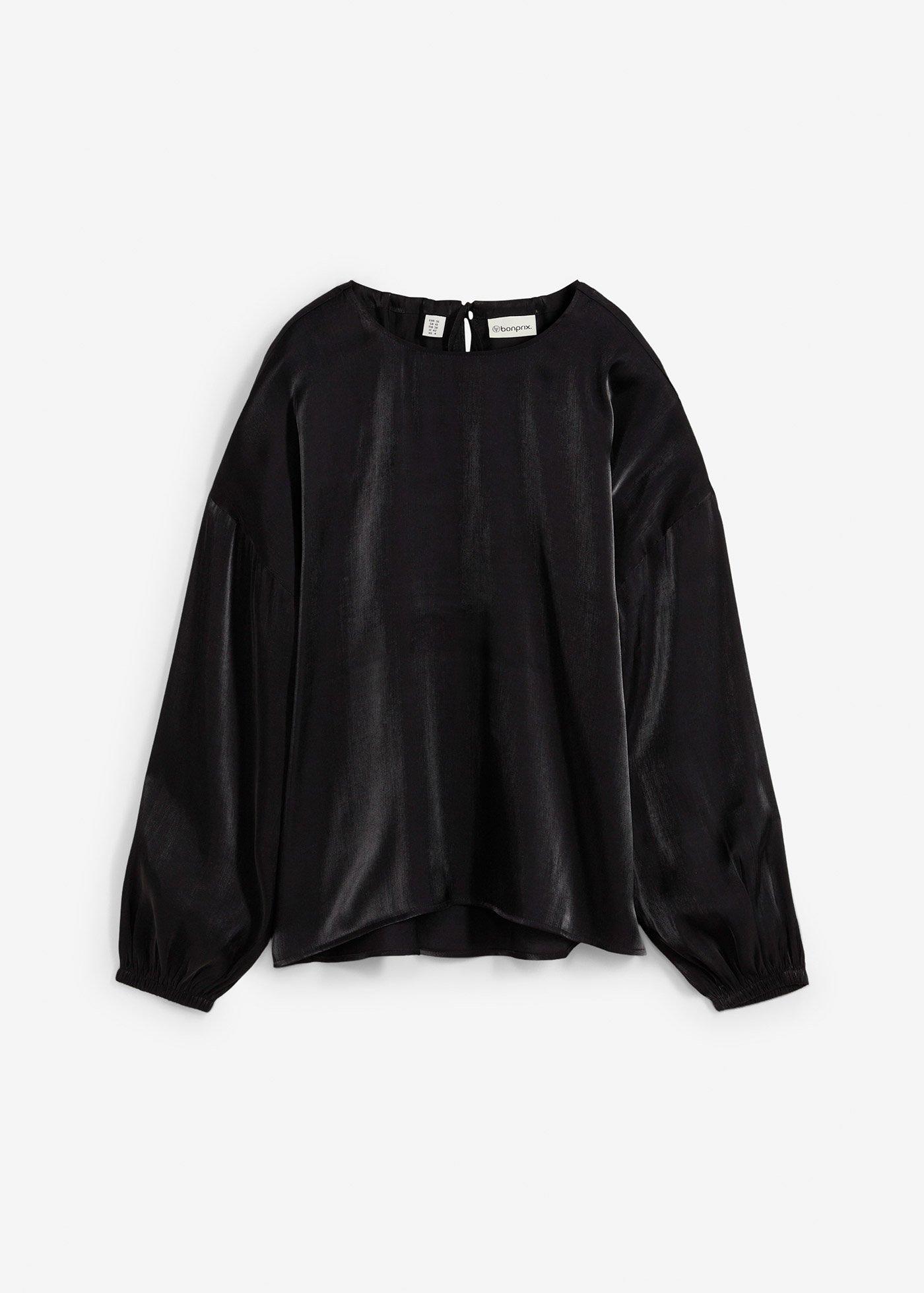 Oversize-Bluse mit Schnürung aus Viskose-Mix