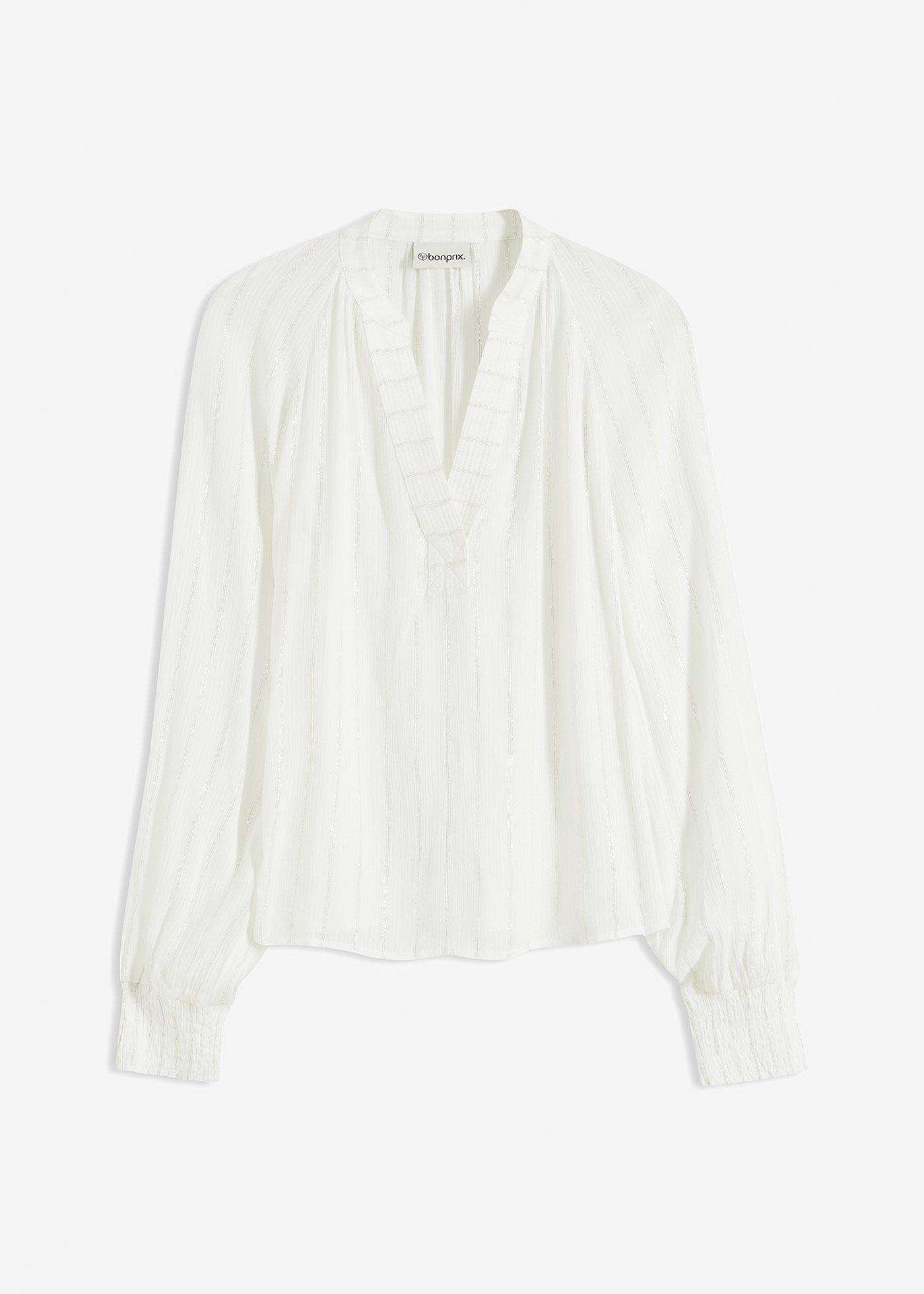 Crinkle-Bluse mit Lurex