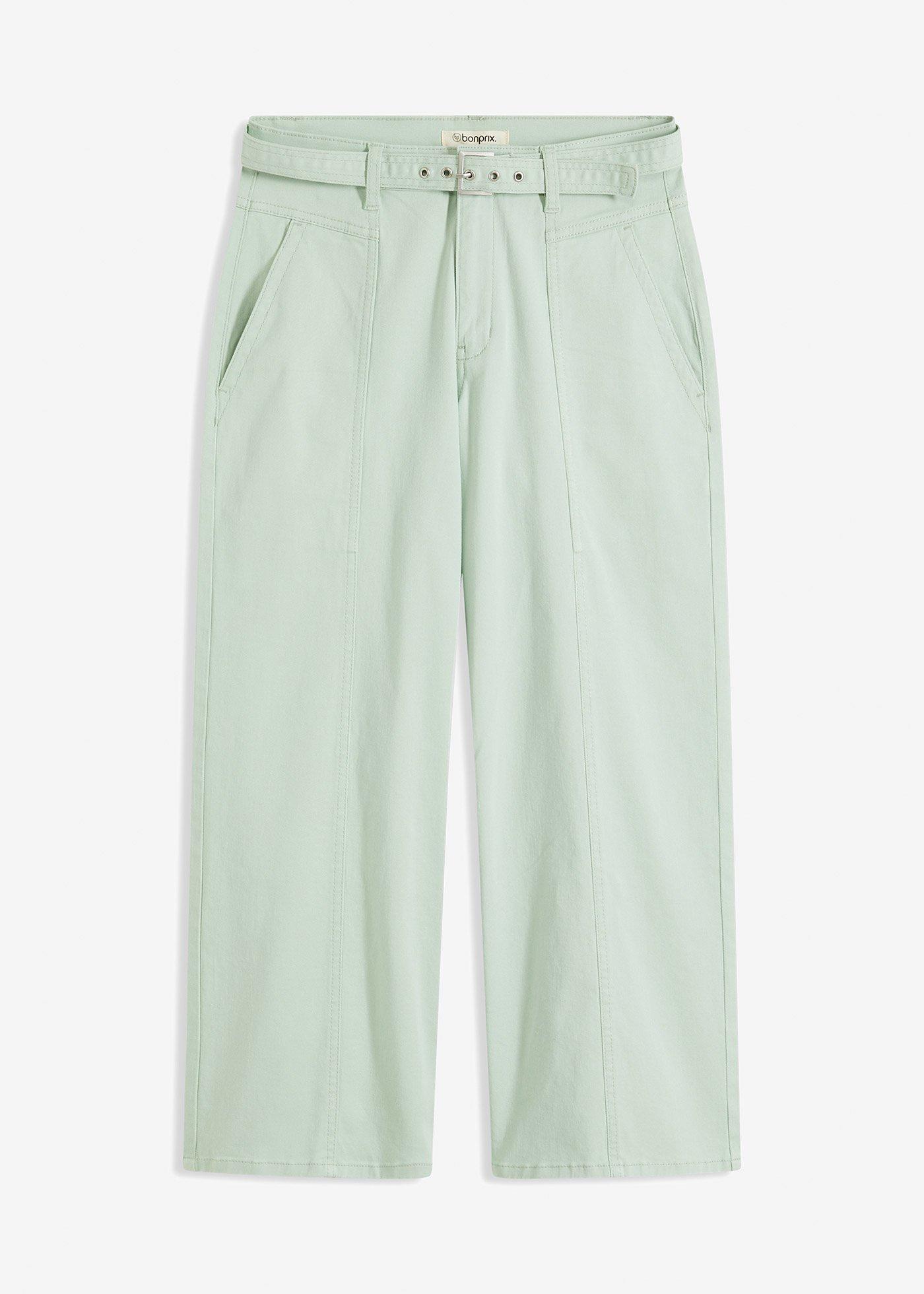 Stretch-Twill-Culotte mit Gürtel