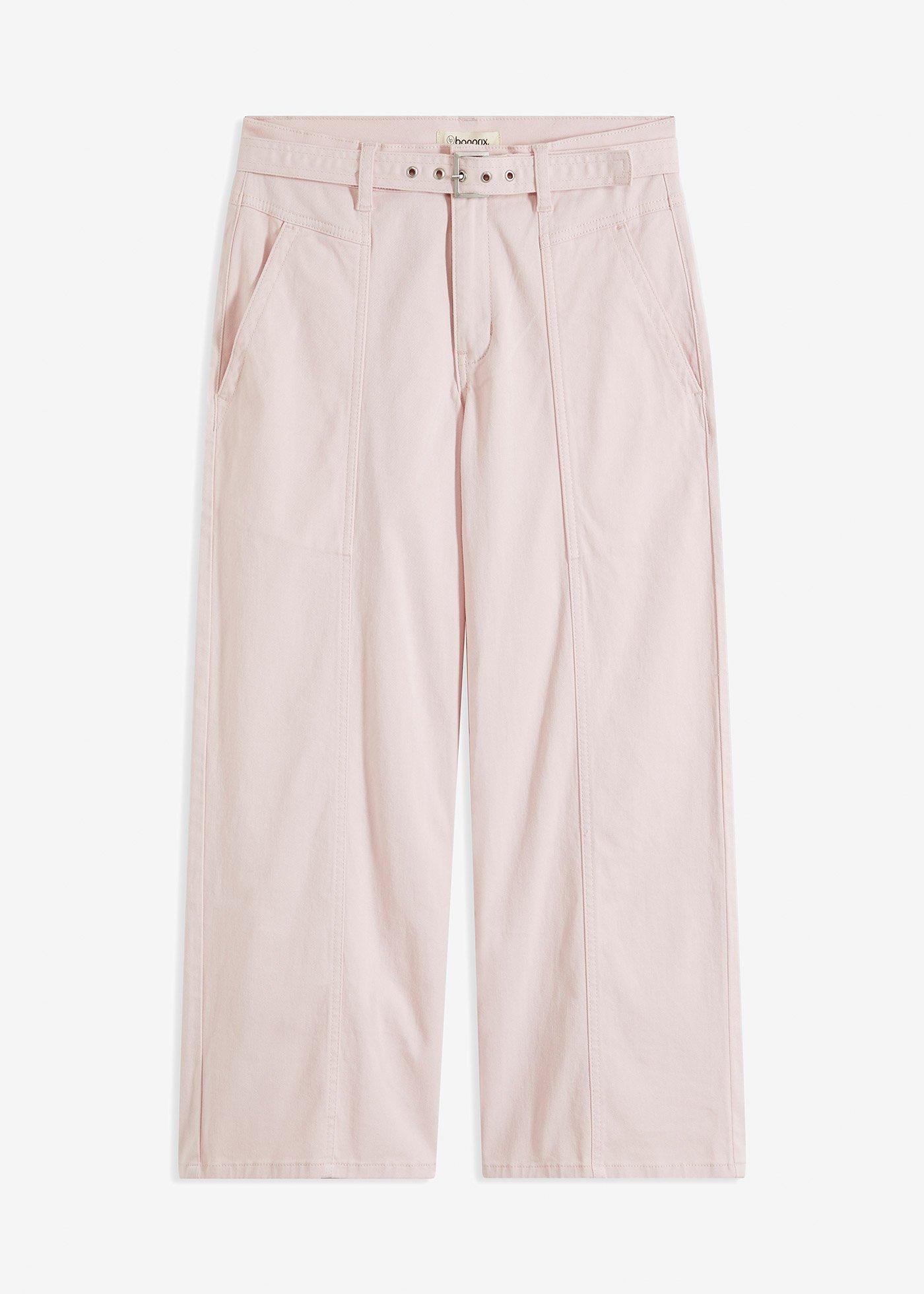 Stretch-Twill-Culotte mit Gürtel
