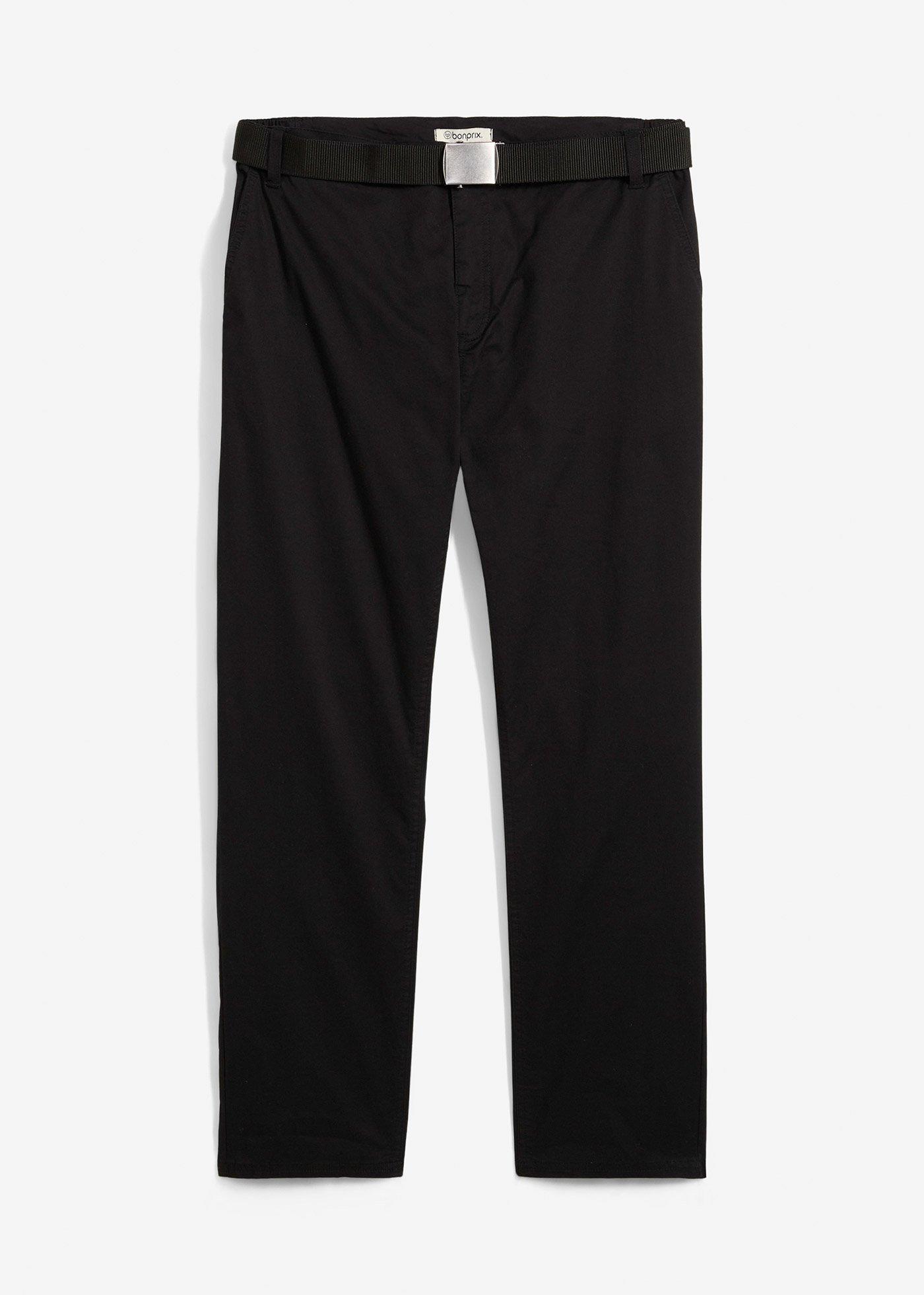 Regular Fit Chinohose mit Komfortbund und Gürtel, Straight