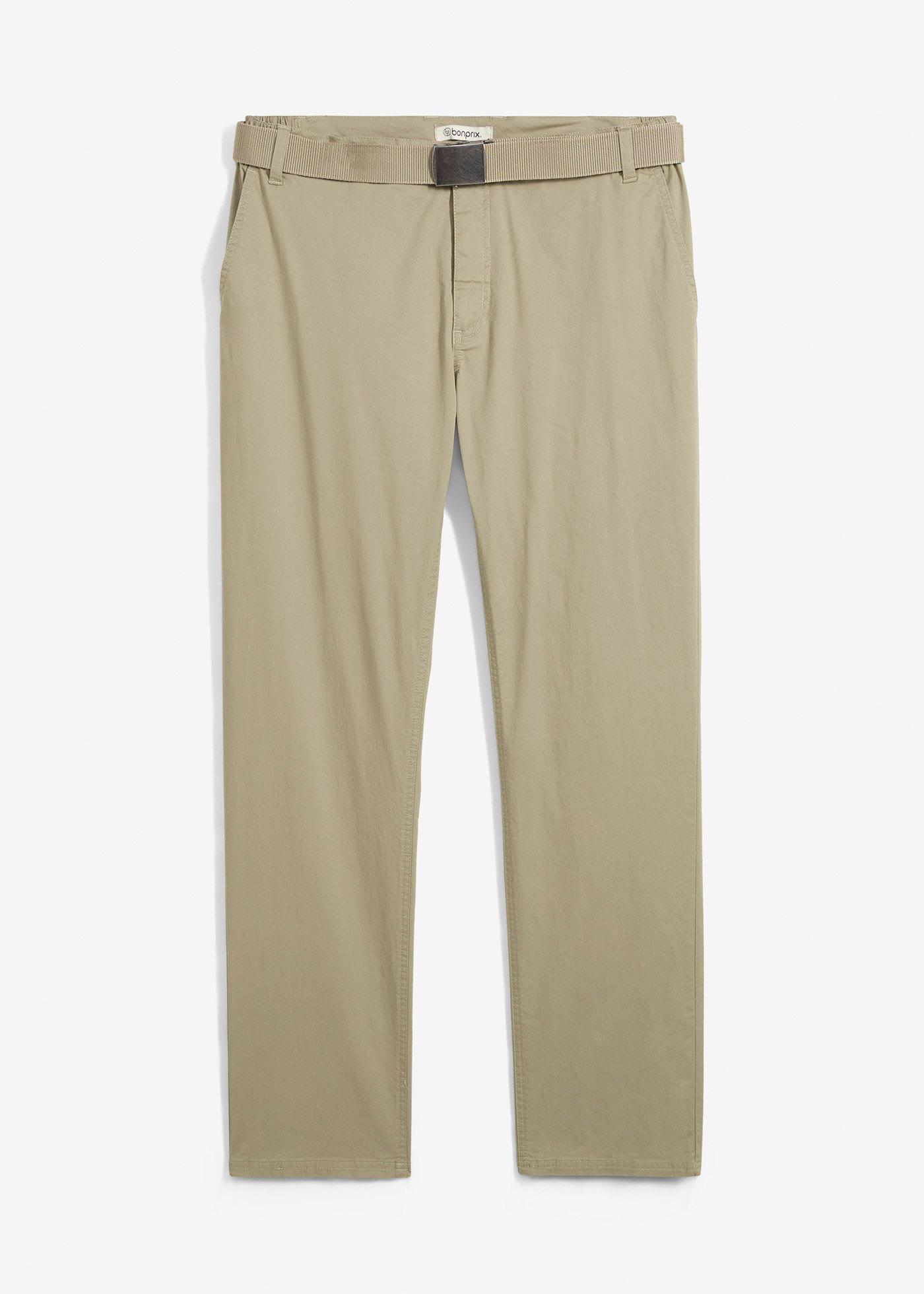 Regular Fit Chinohose mit Komfortbund und Gürtel, Straight