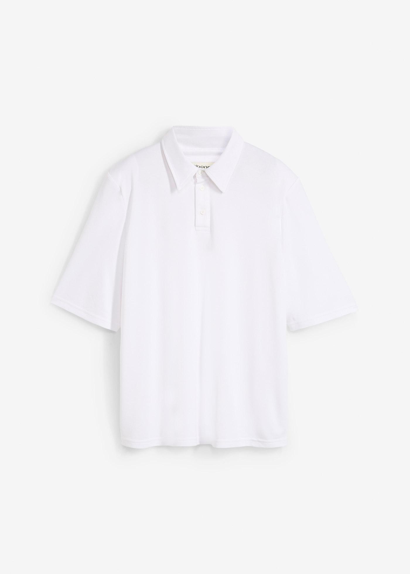 Poloshirt mit Schulterpolstern aus Viskose-Mix