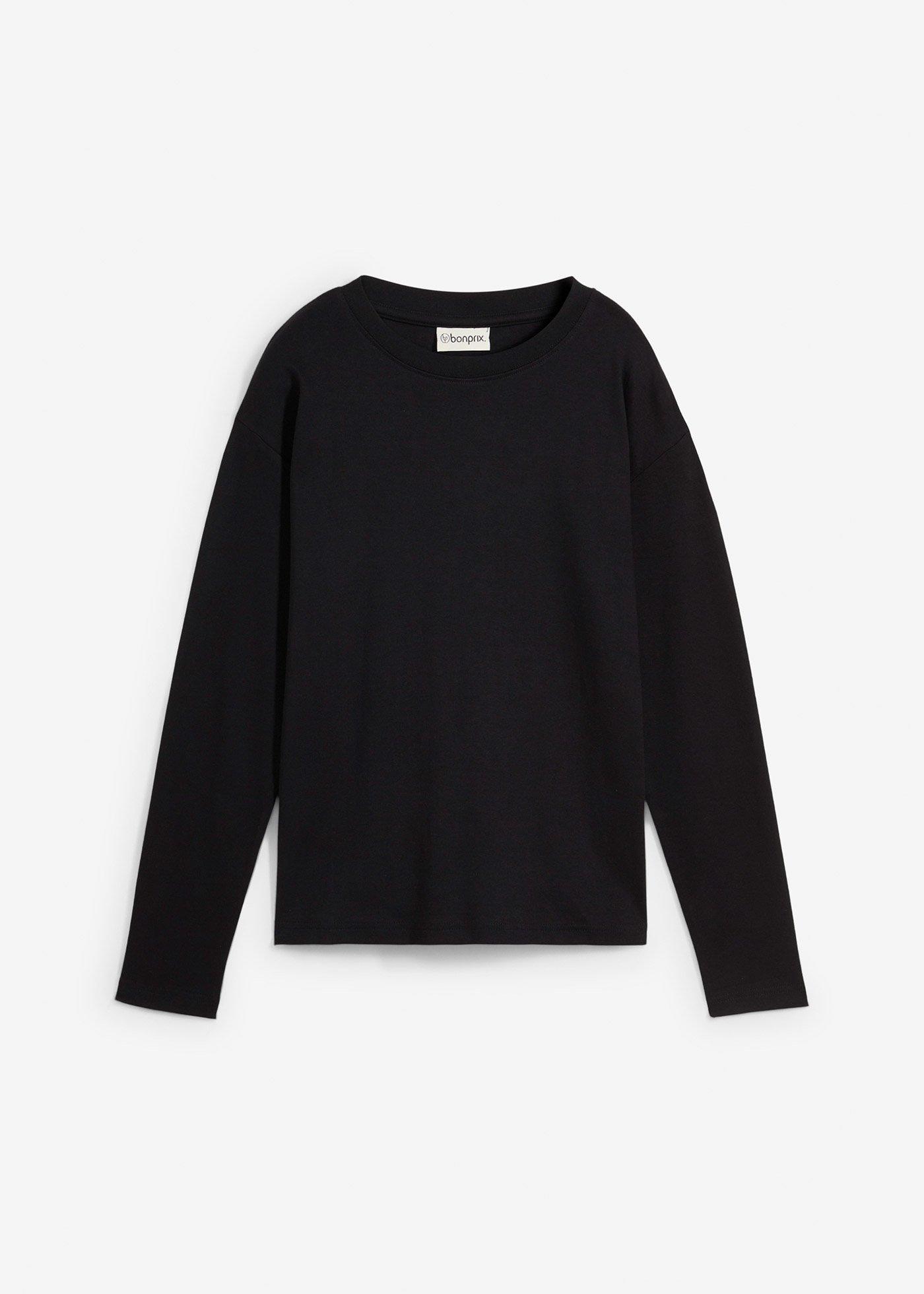 Langarmshirt aus reiner schwerer Bio-Baumwolle