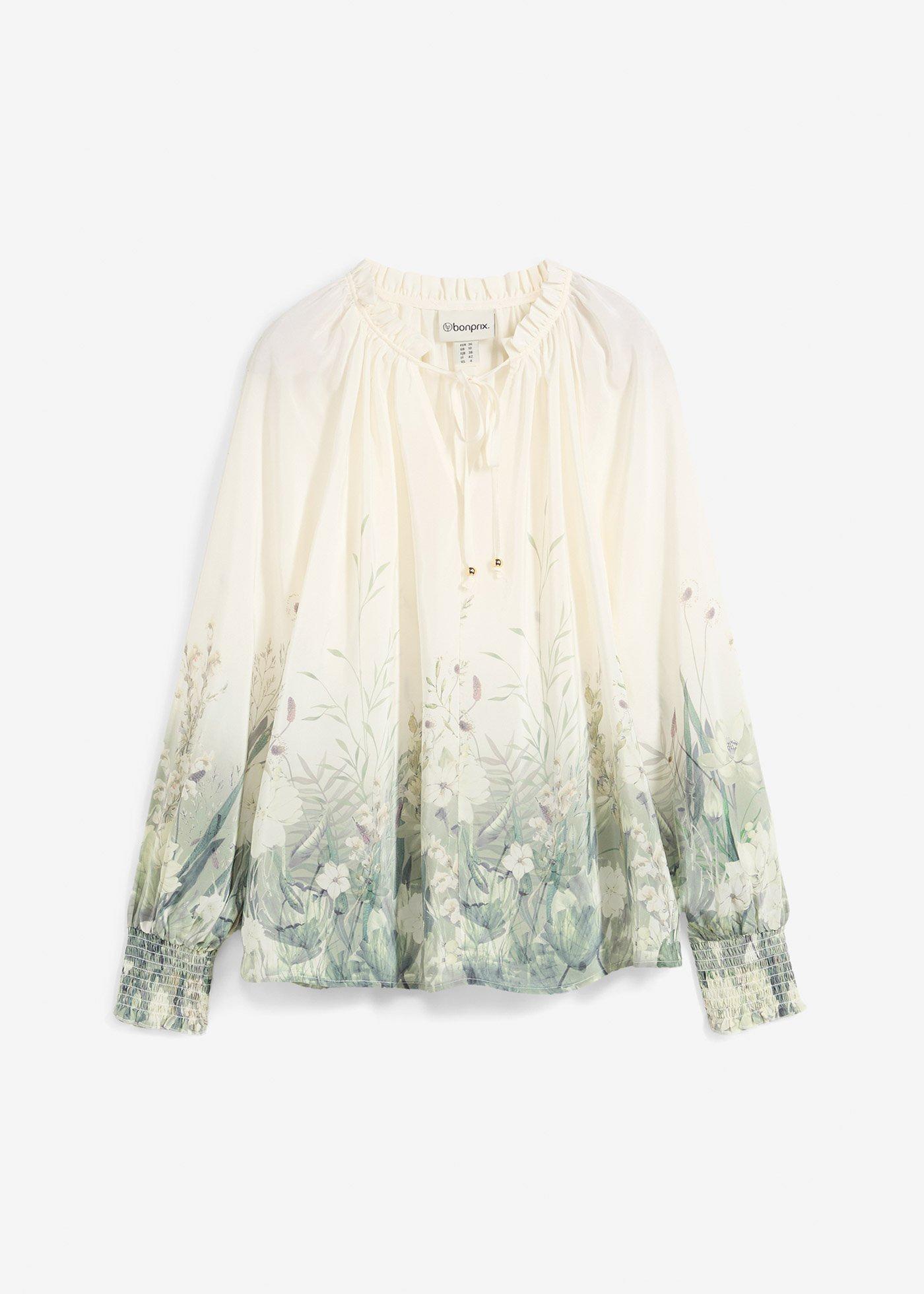 Bluse mit Seidenanteil