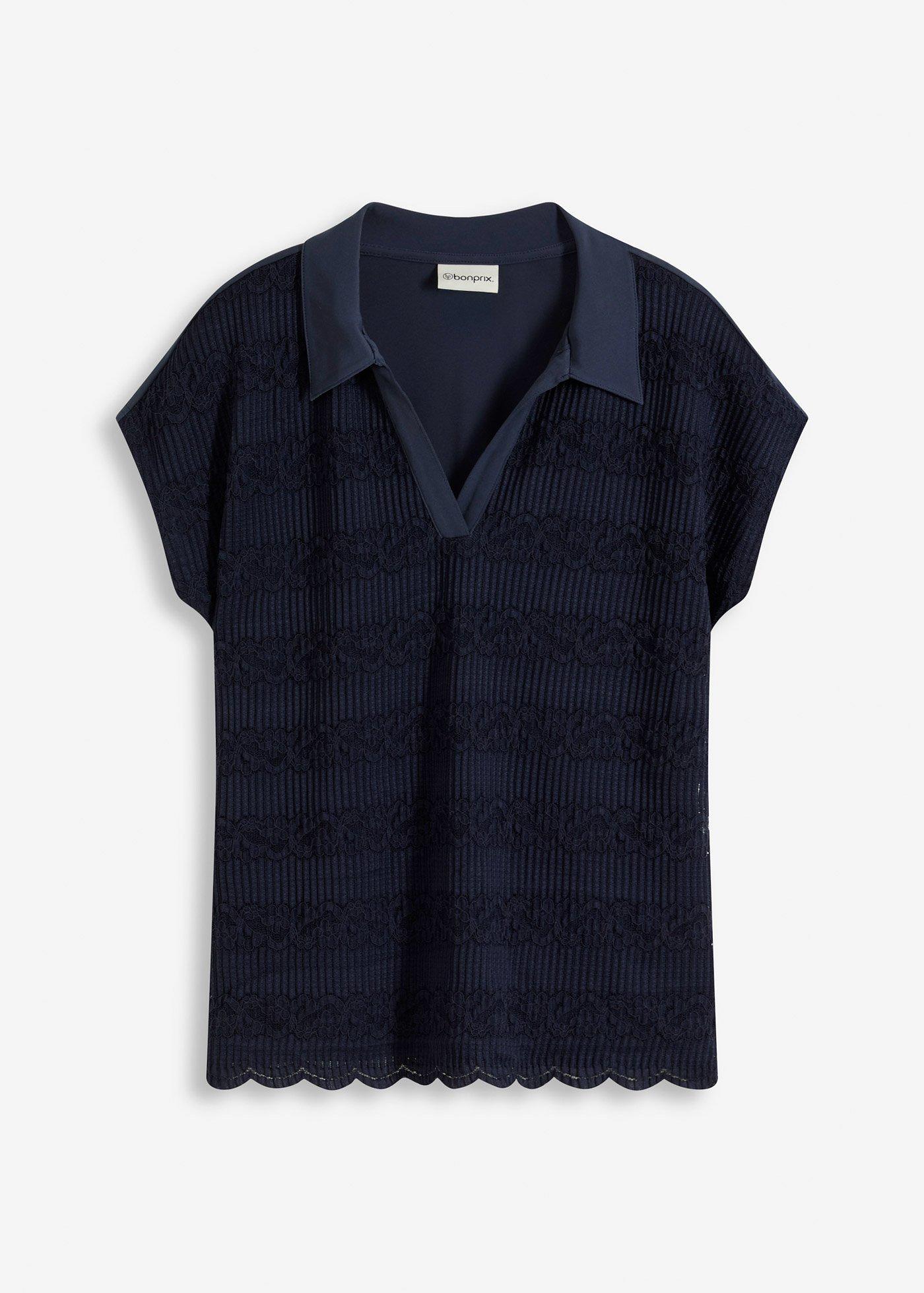Poloshirt mit Spitze