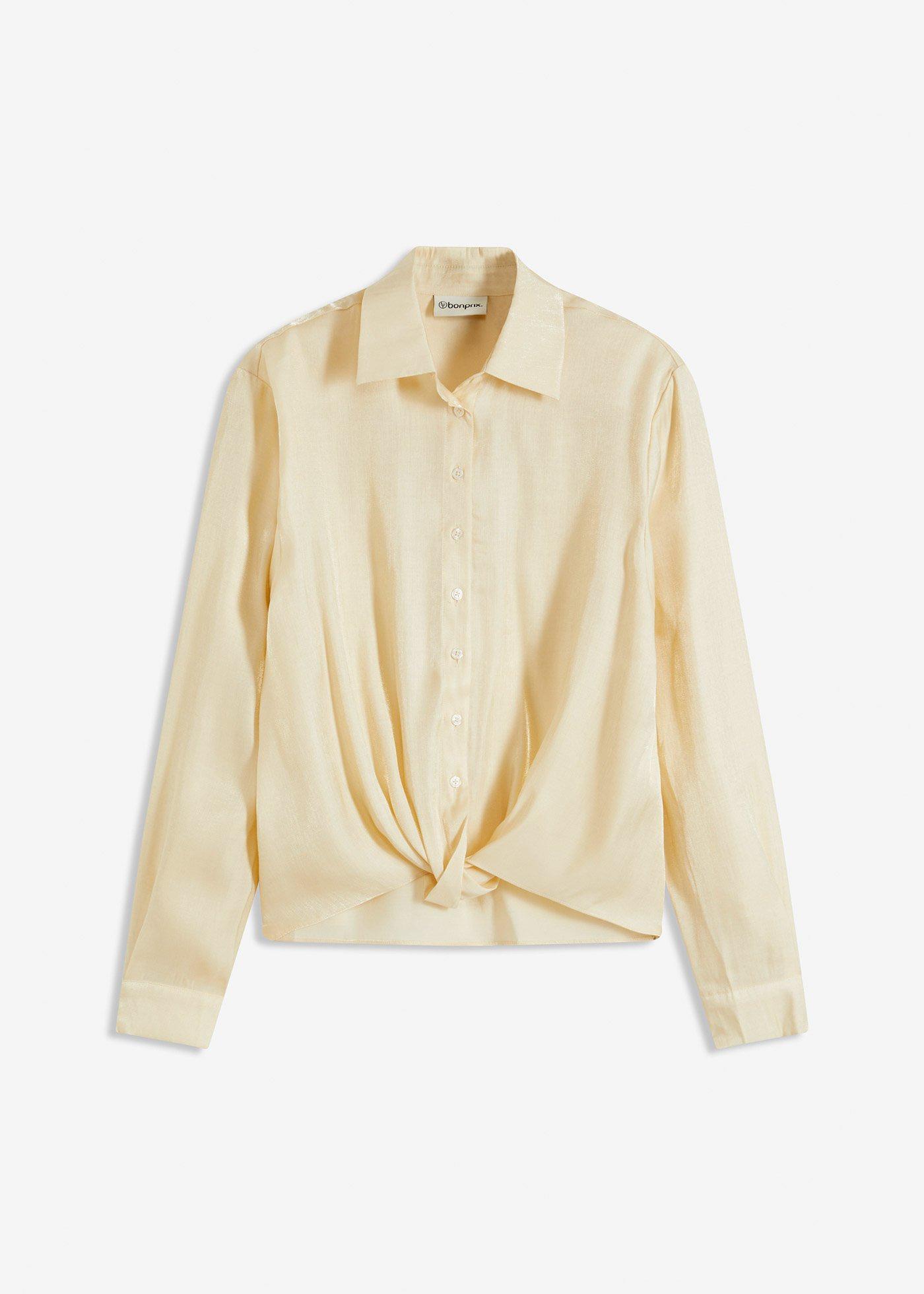Bluse mit leichtem Glanz und Twist