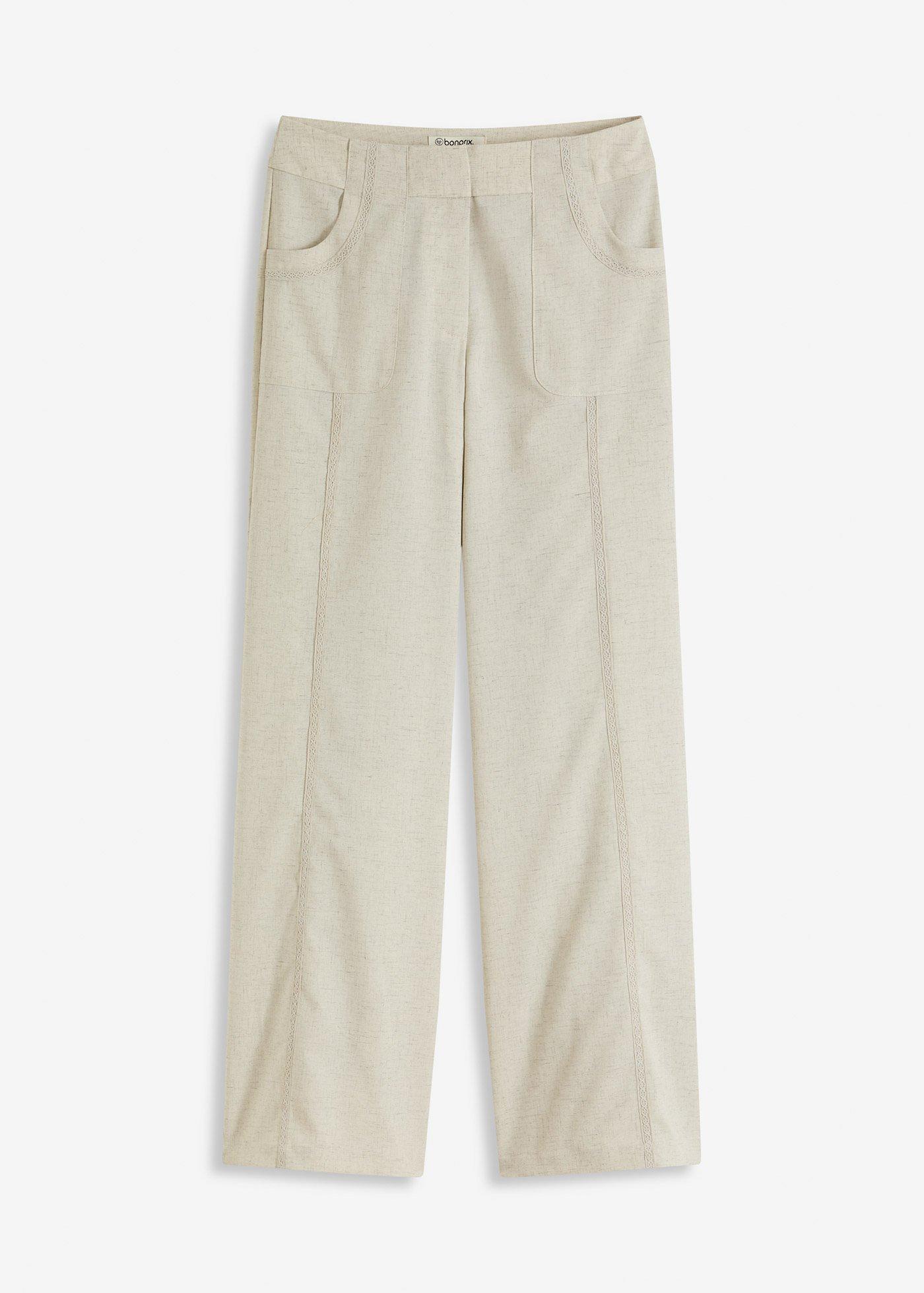 Marlenehose mit Leinenanteil