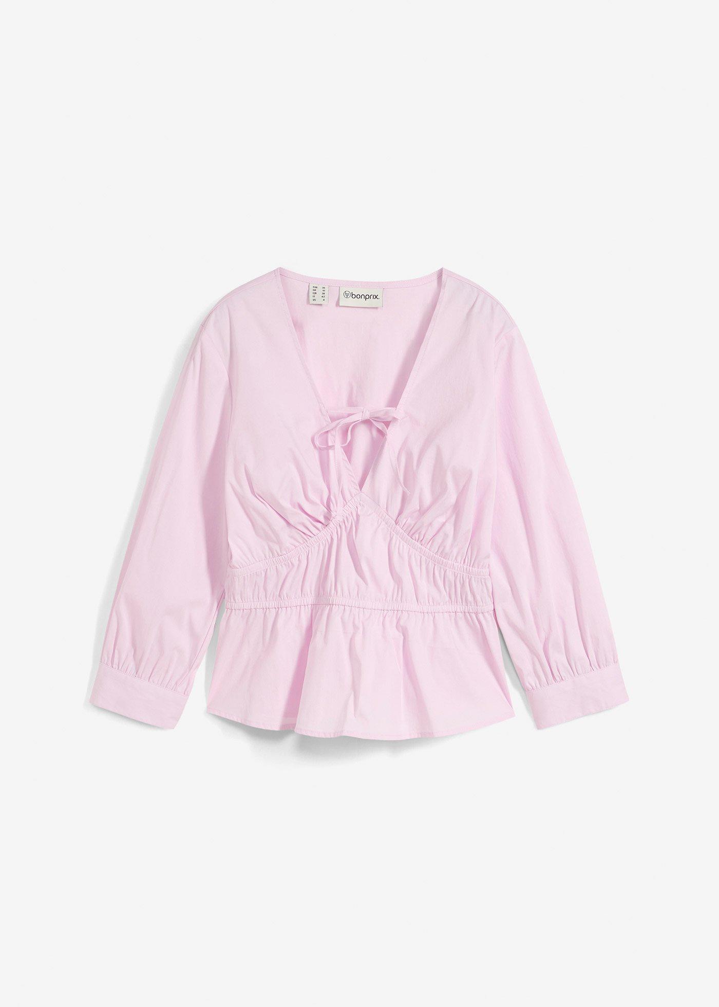 Geraffte Bluse mit elastischen Nähten