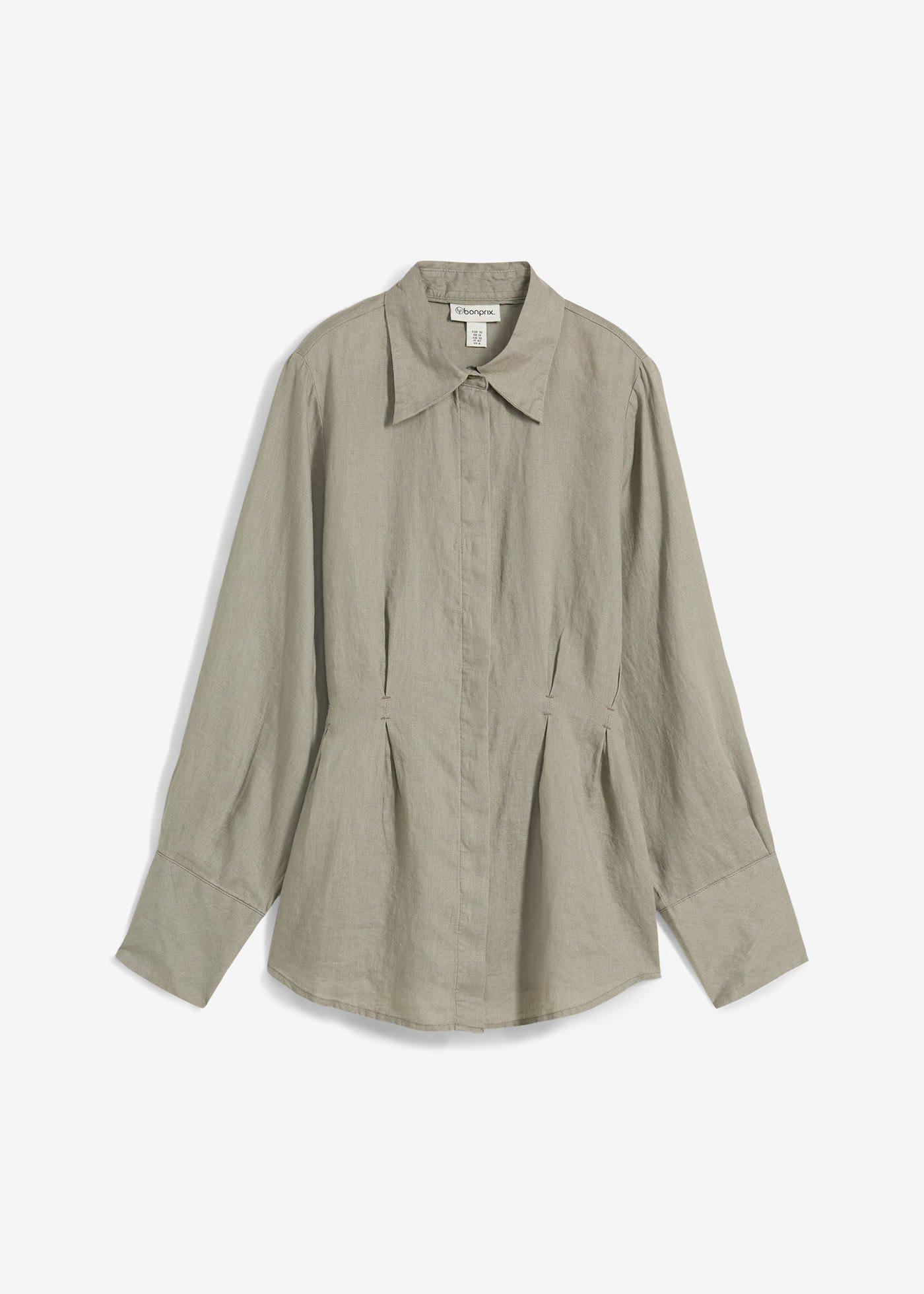 Taillierte Bluse aus reinem Leinen