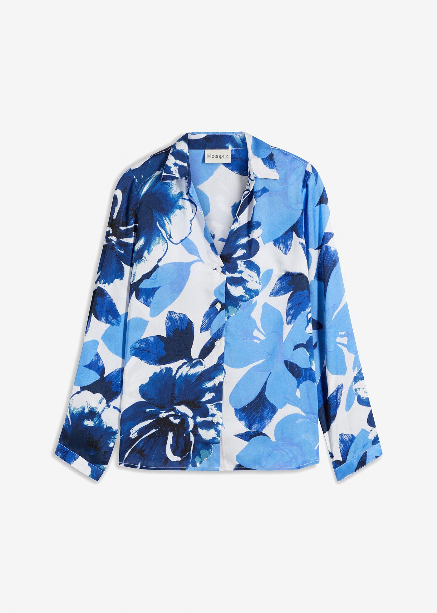 bedruckte Satin-Bluse