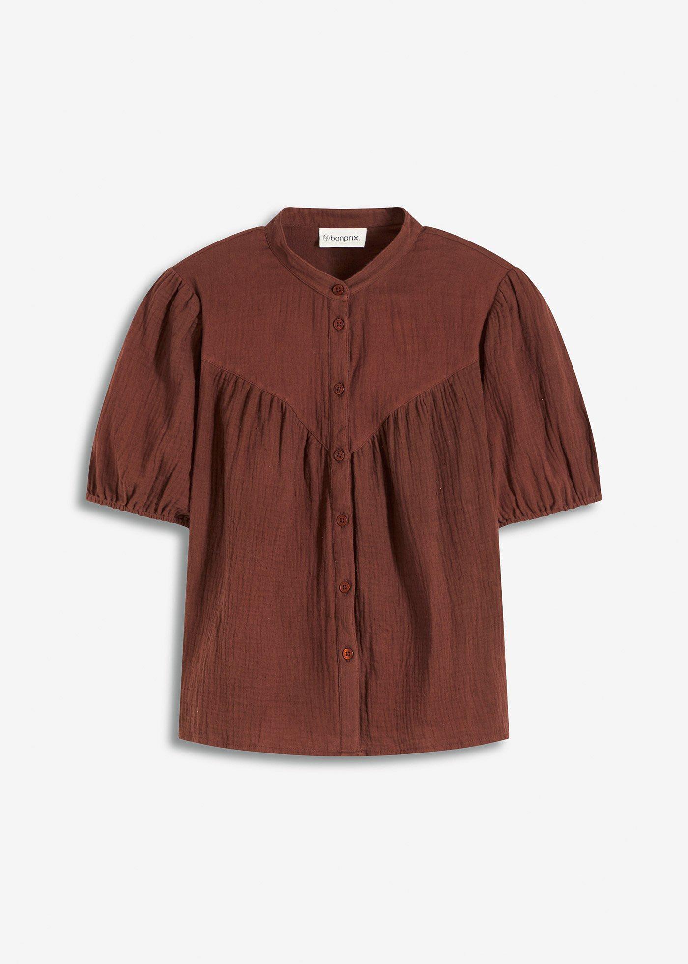 Kurzarm-Bluse aus Musselin