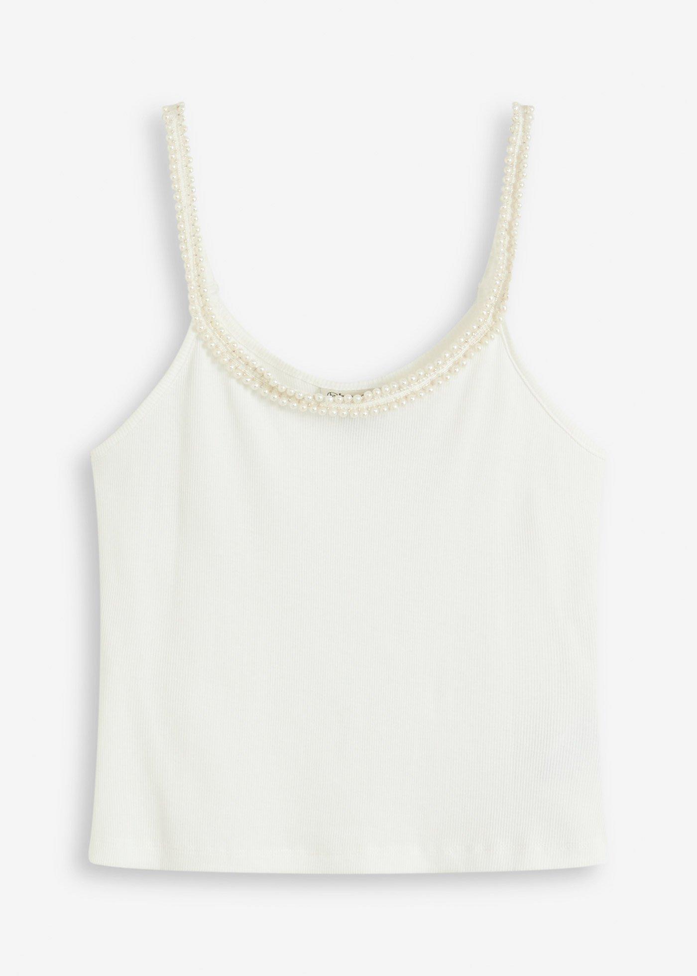Spaghettiträger-Top mit Schmuck-Detail