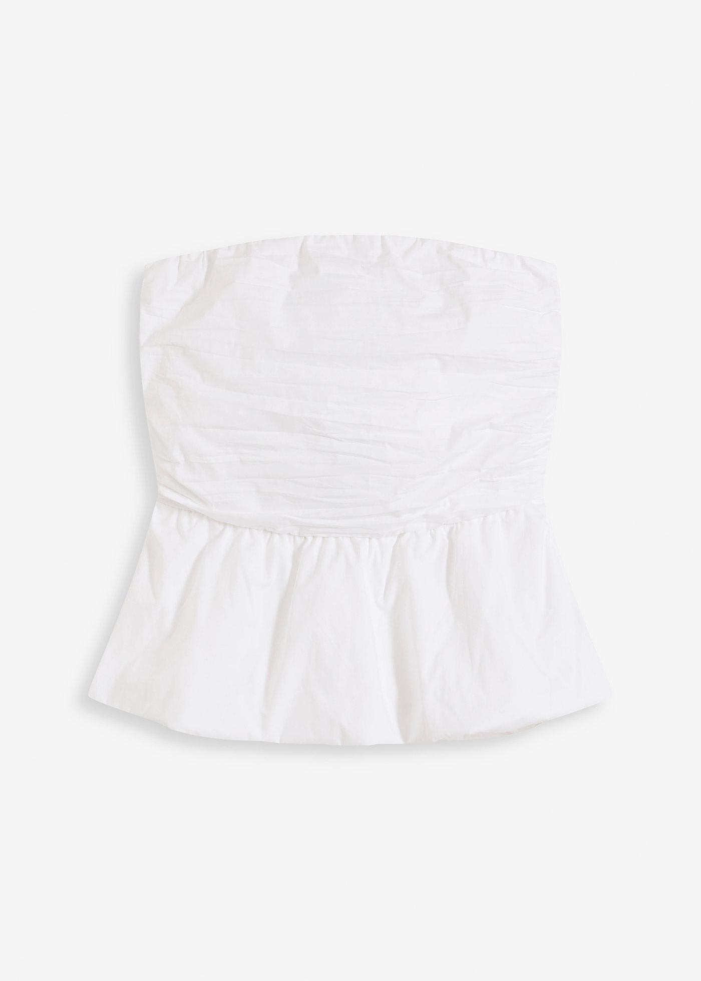 Ärmellose Bluse mit Ballon-Saum