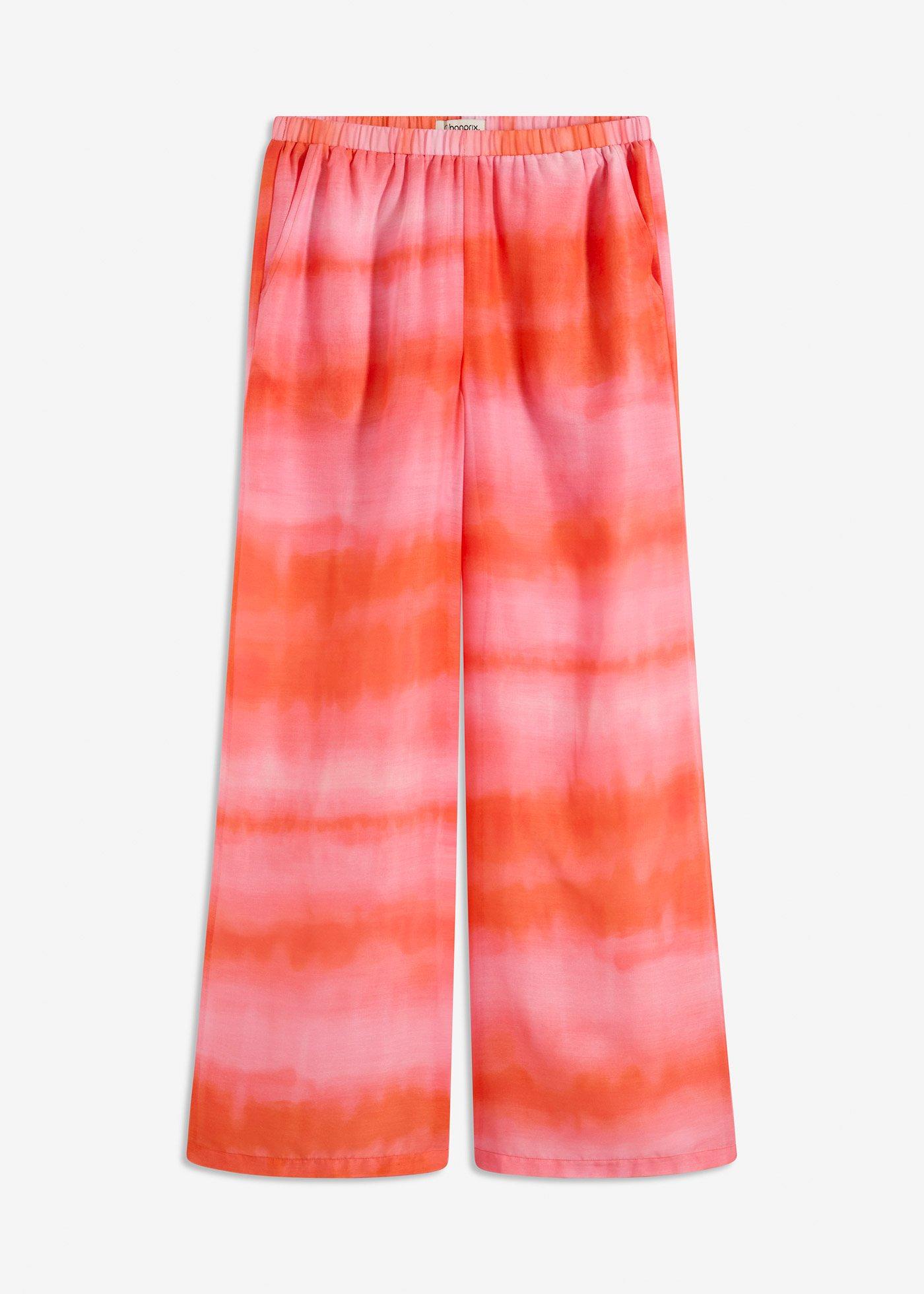 weite Hose mit Batik-Print