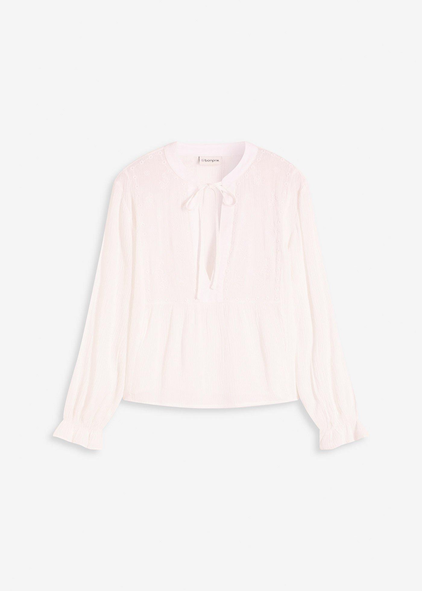 Bluse mit Lochstickerei