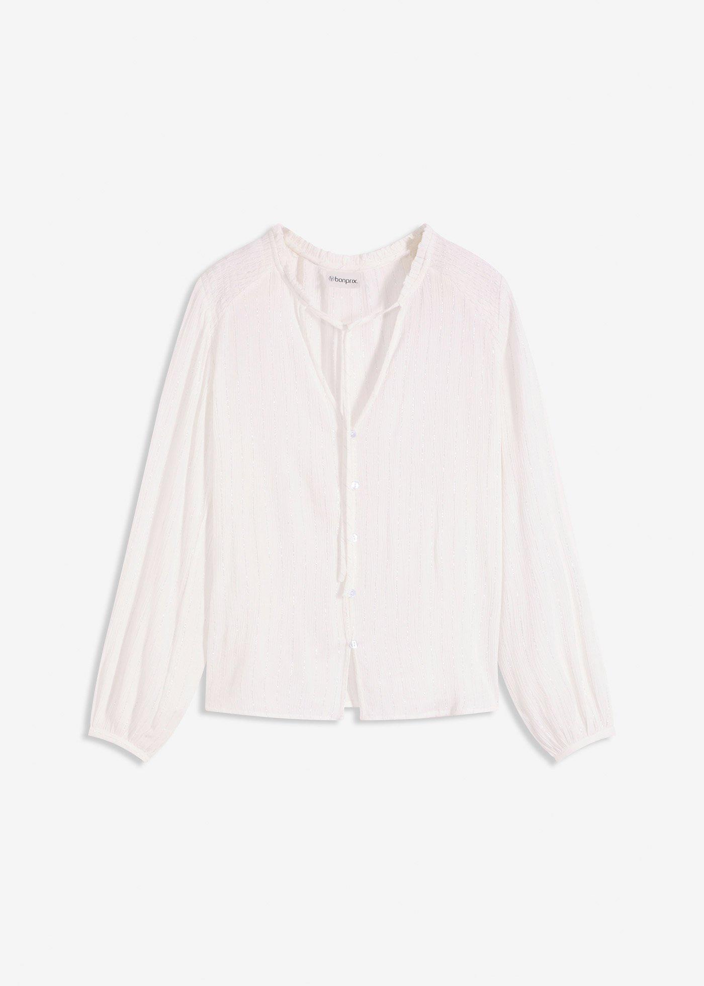 Bluse mit metallisierten Streifen