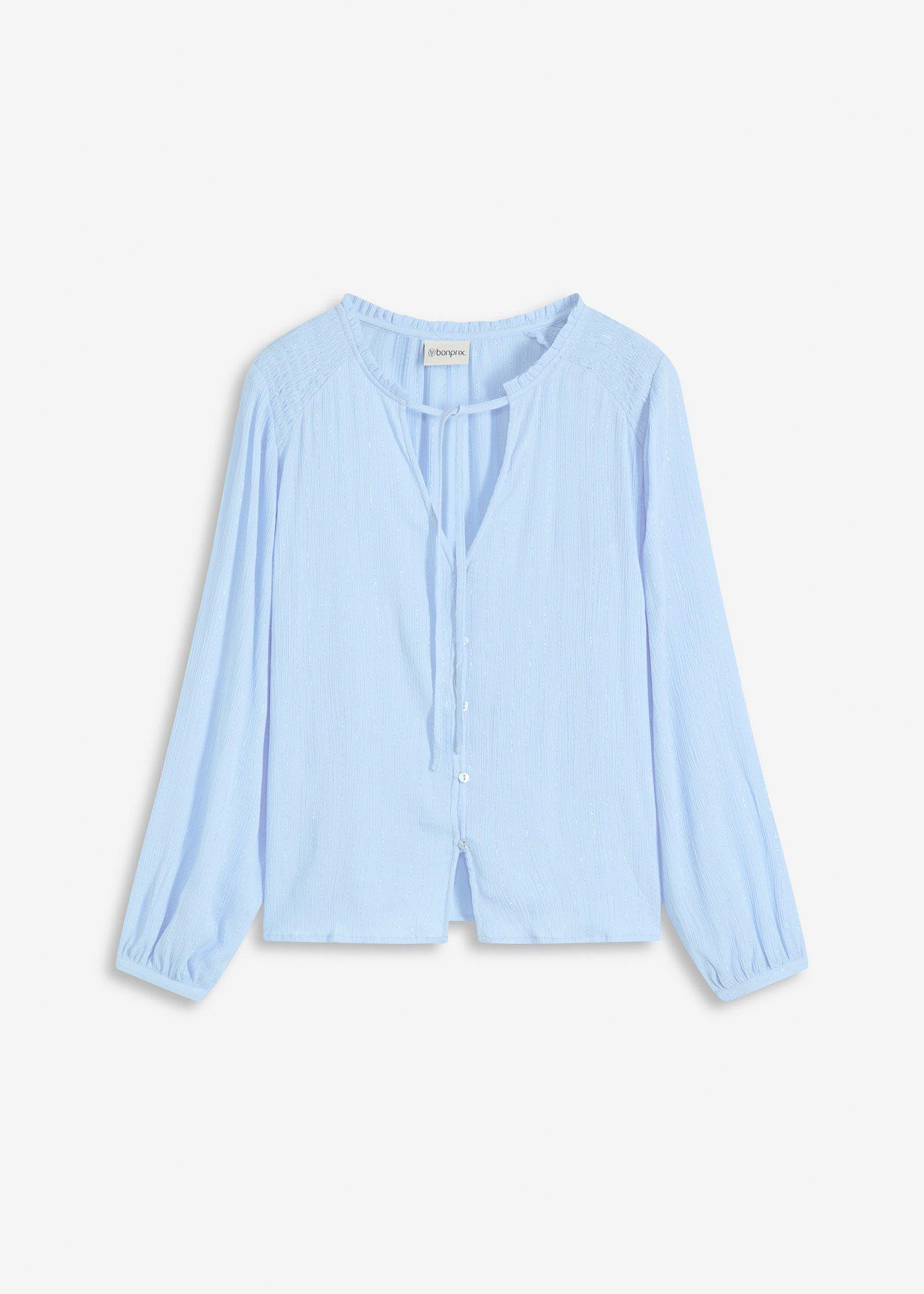 Bluse mit metallisierten Streifen