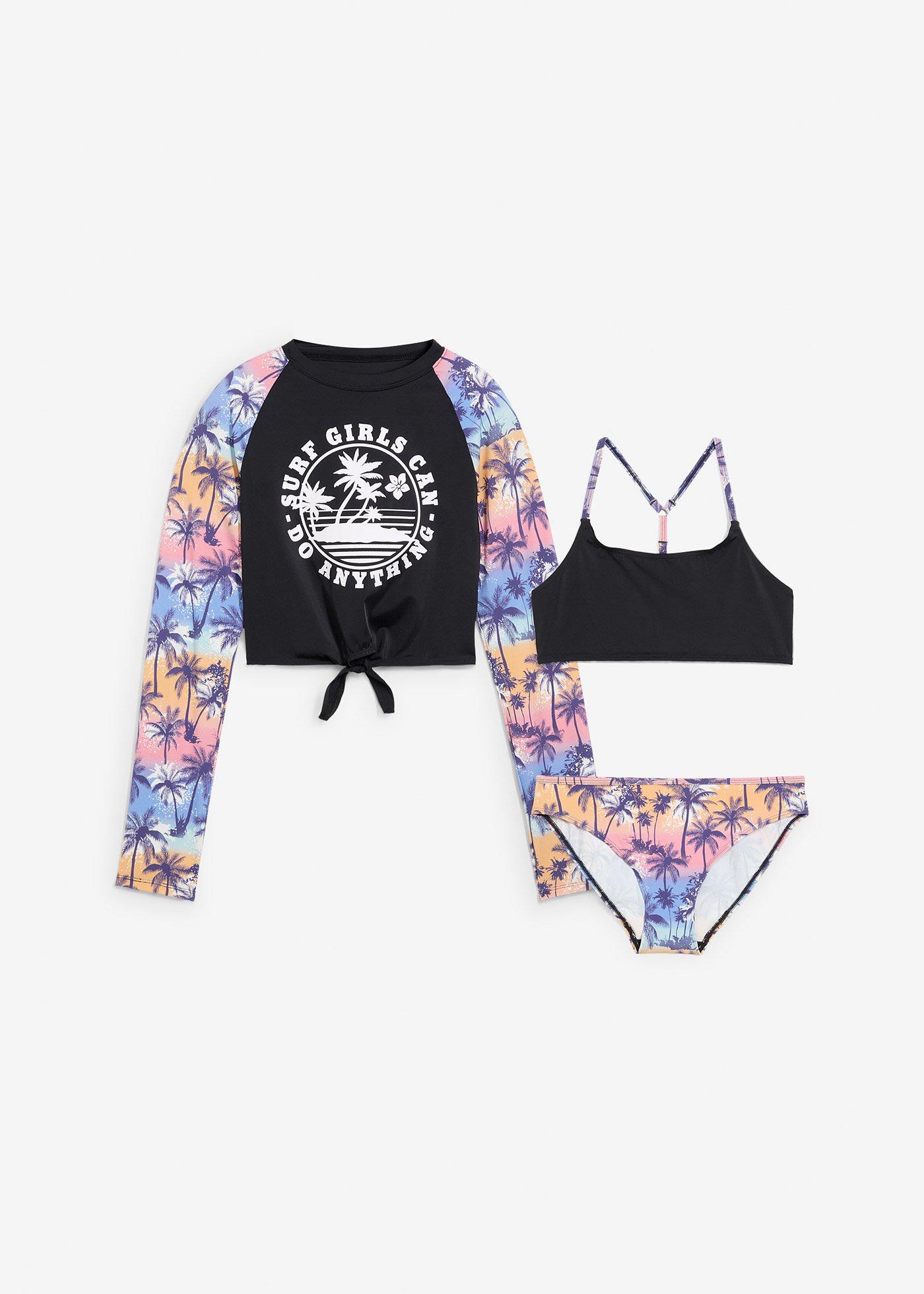 Bikini und Badeoberteil (3-tlg. Set)