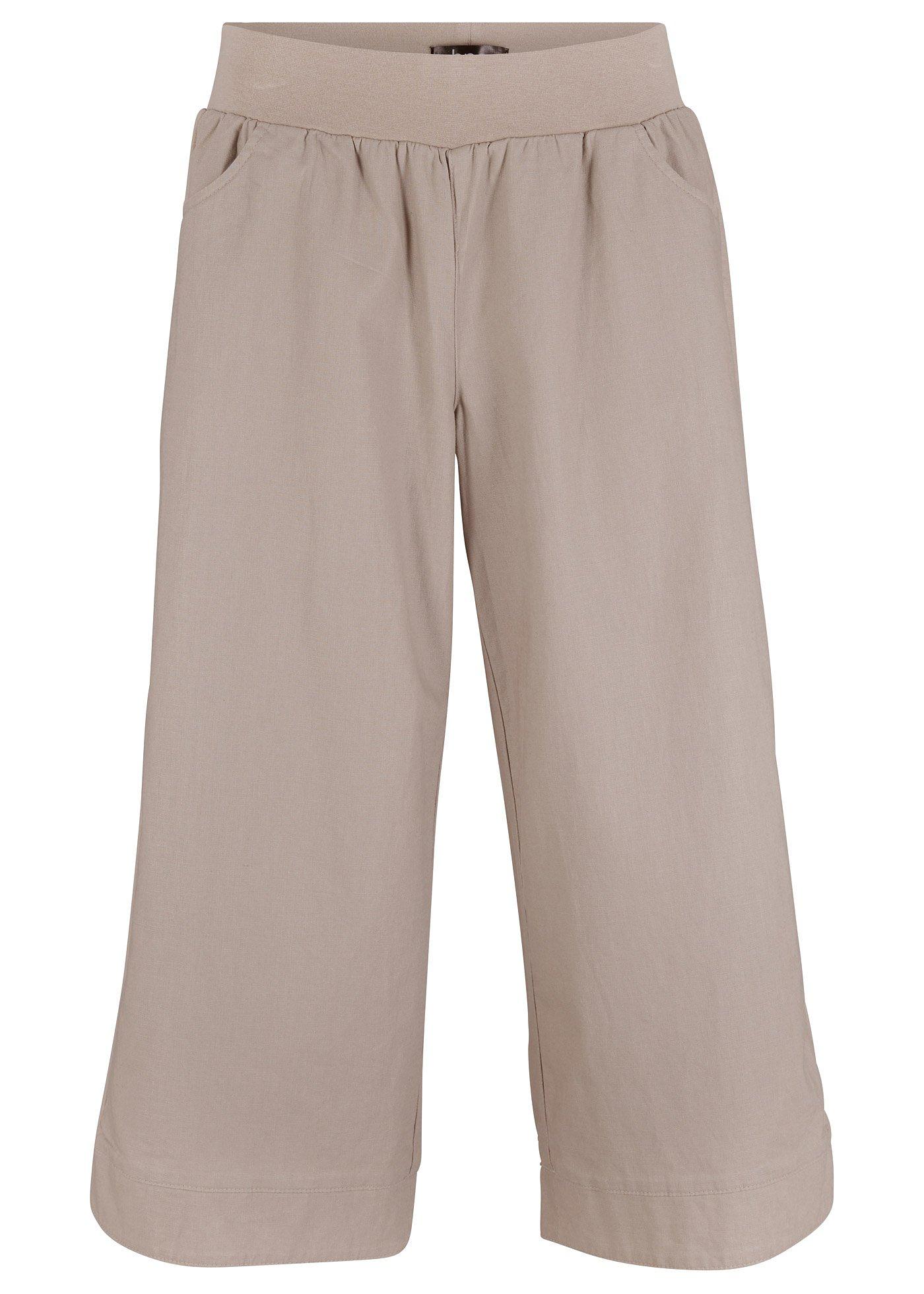 3/4-Hose aus Leinen-Baumwoll-Mischung