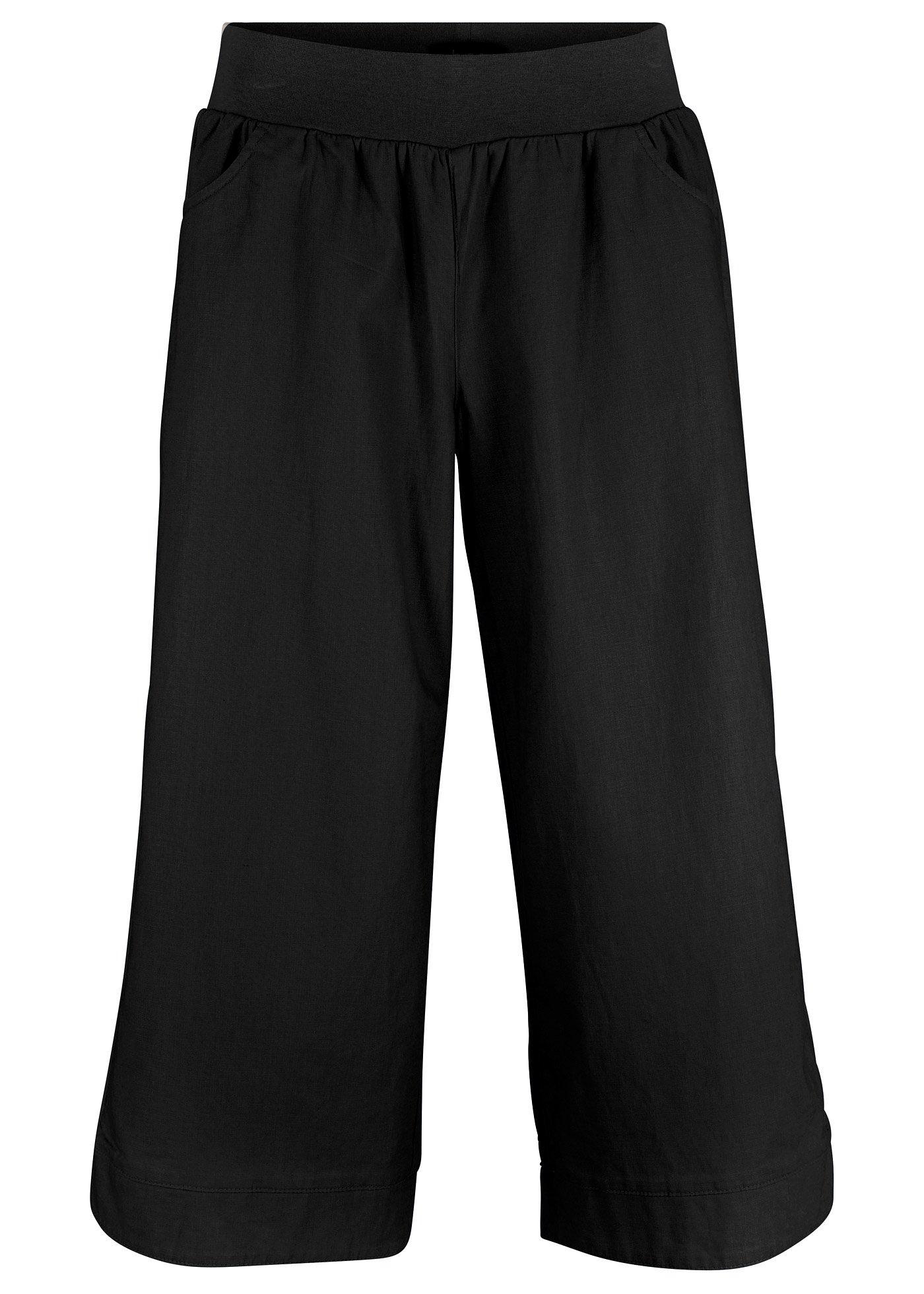 3/4-Hose aus Leinen-Baumwoll-Mischung