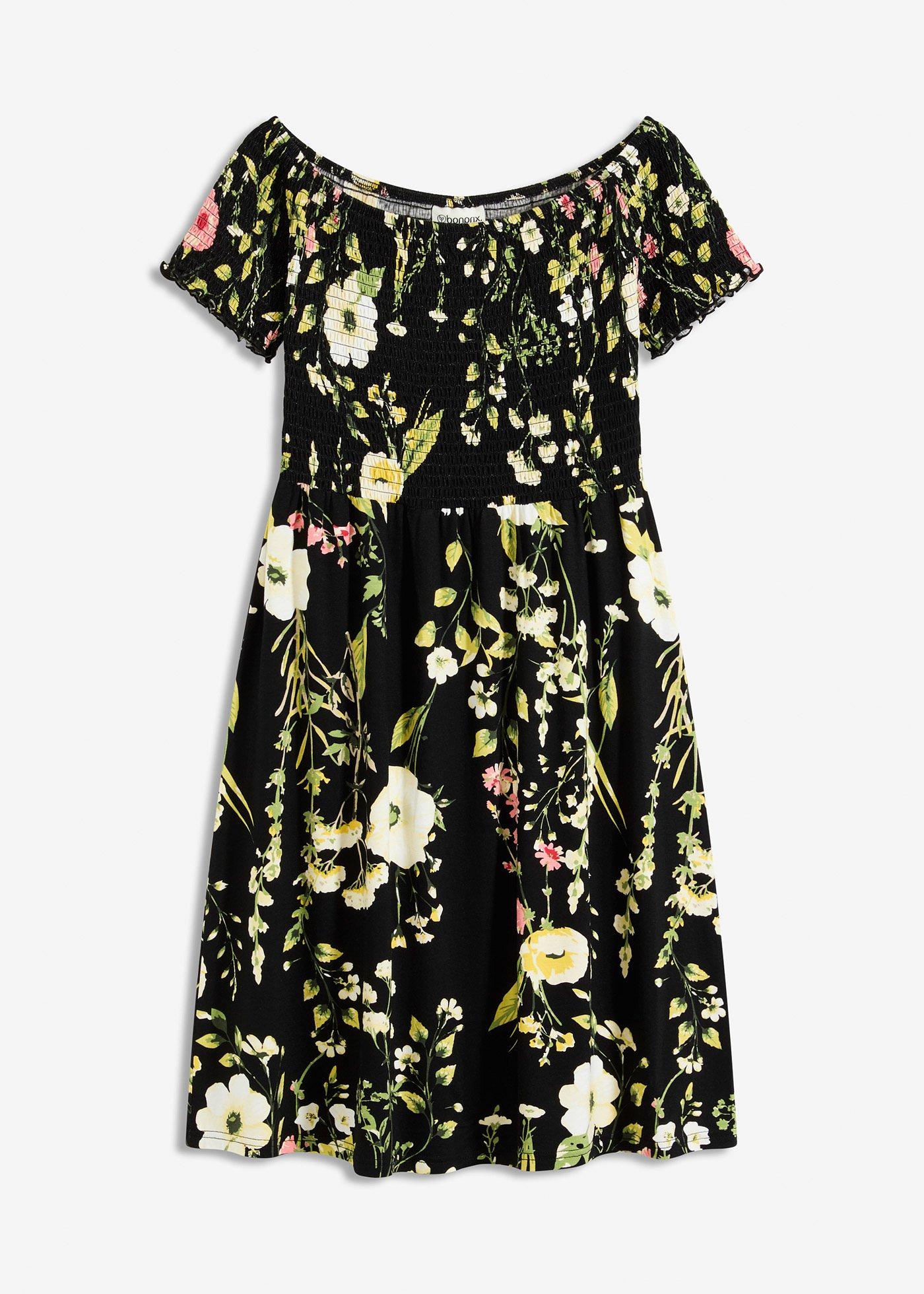 Carmen-Kleid aus softem Viskose-Mix