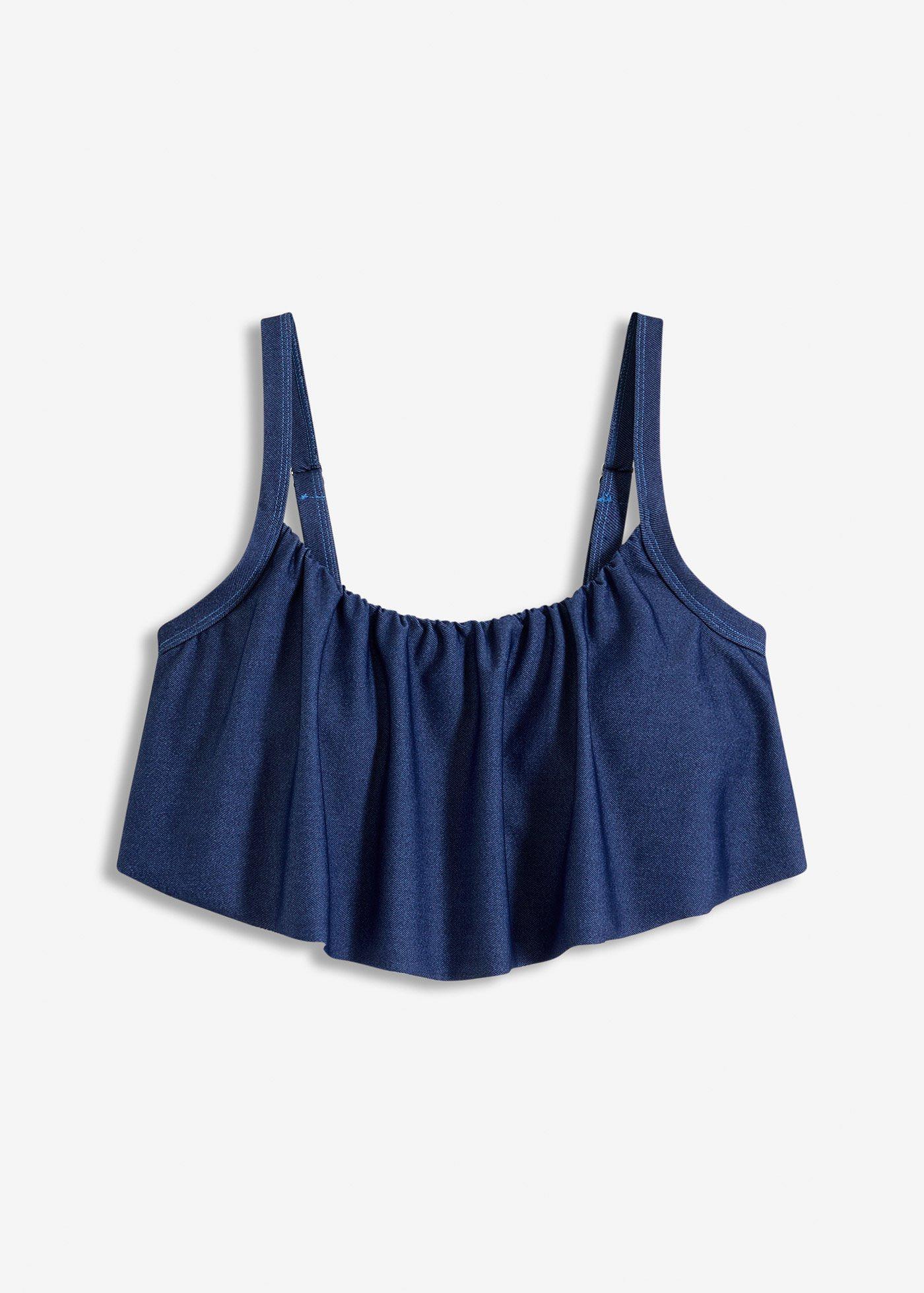 Bustier Bikini Oberteil in Jeansoptik