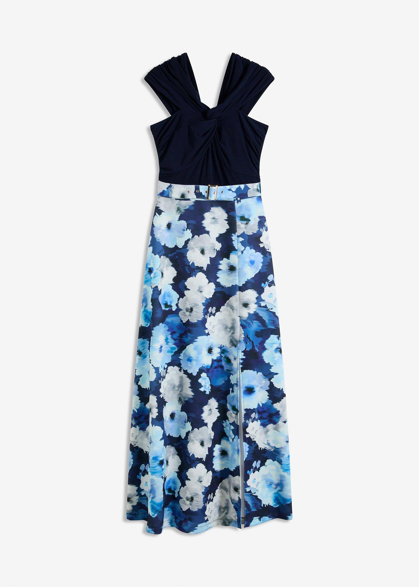 Carmen-Kleid mit Drapierung und Gürtel