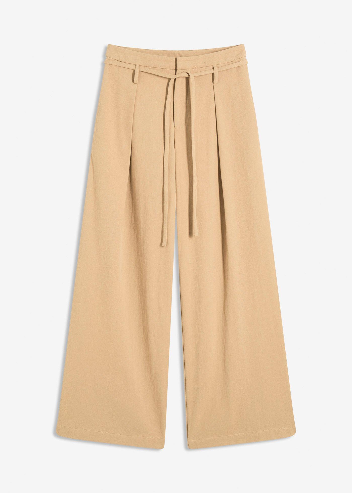 Bundfaltenhose mit Bindeband