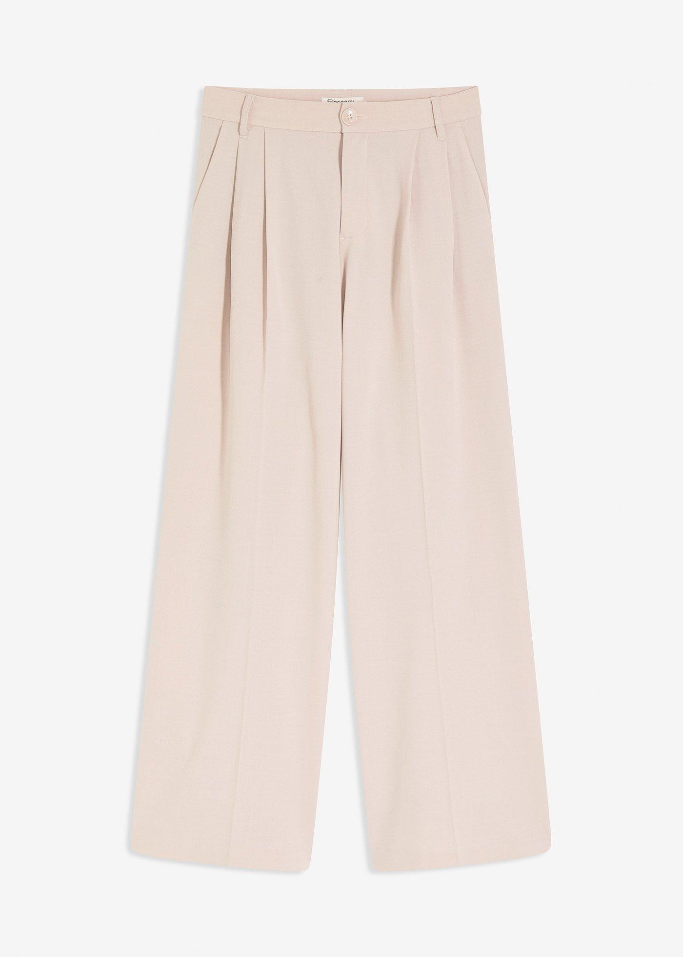 Bundfaltenhose aus fließendem Viskose-Mix