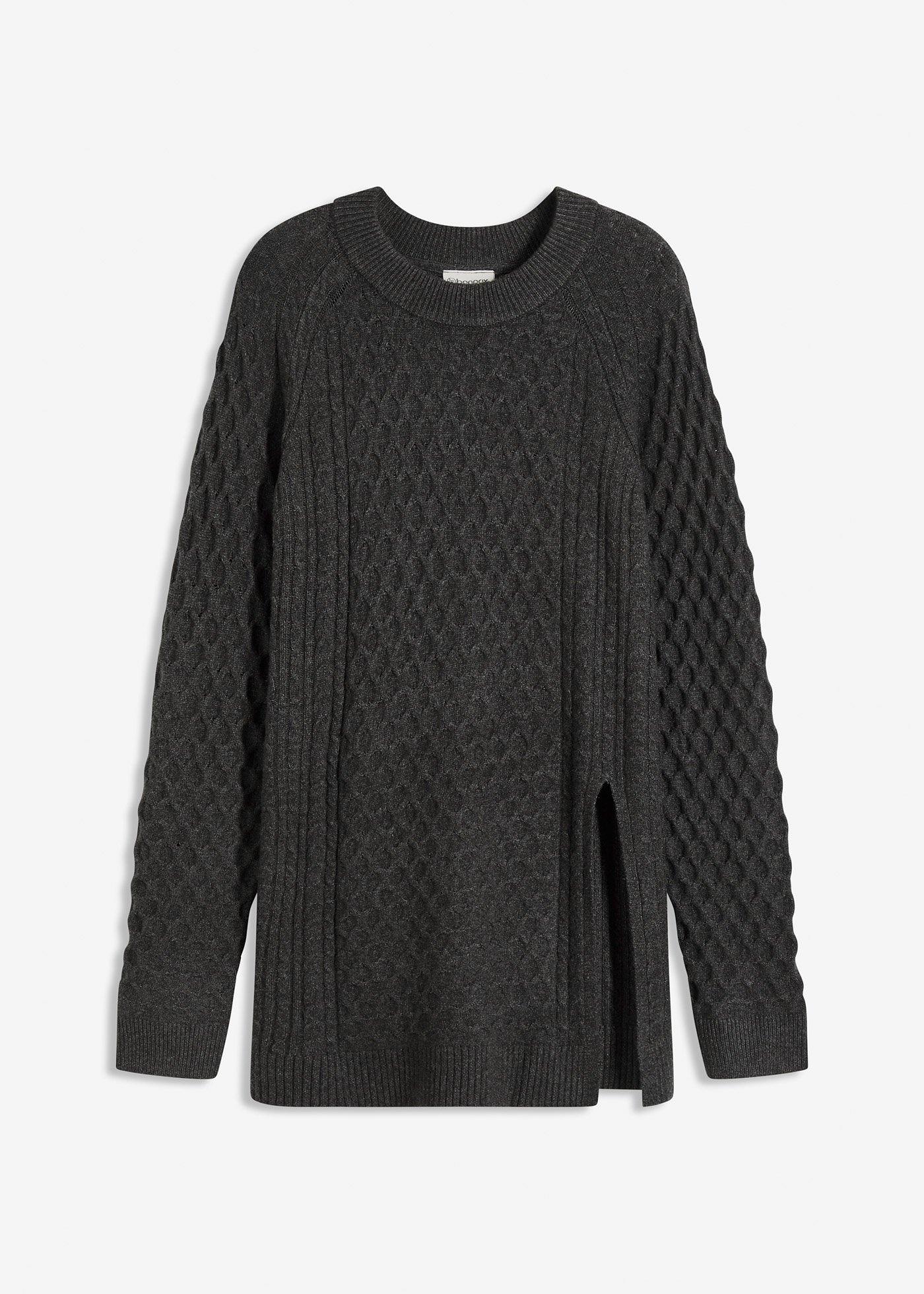 Longpullover aus fließendem Viskose-Mix