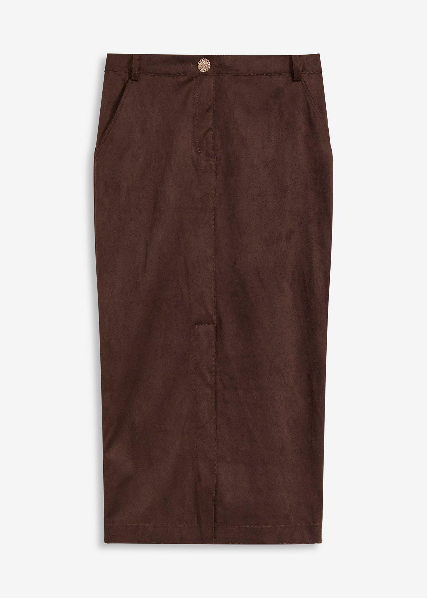 Bleistiftrock aus Velourslederimitat