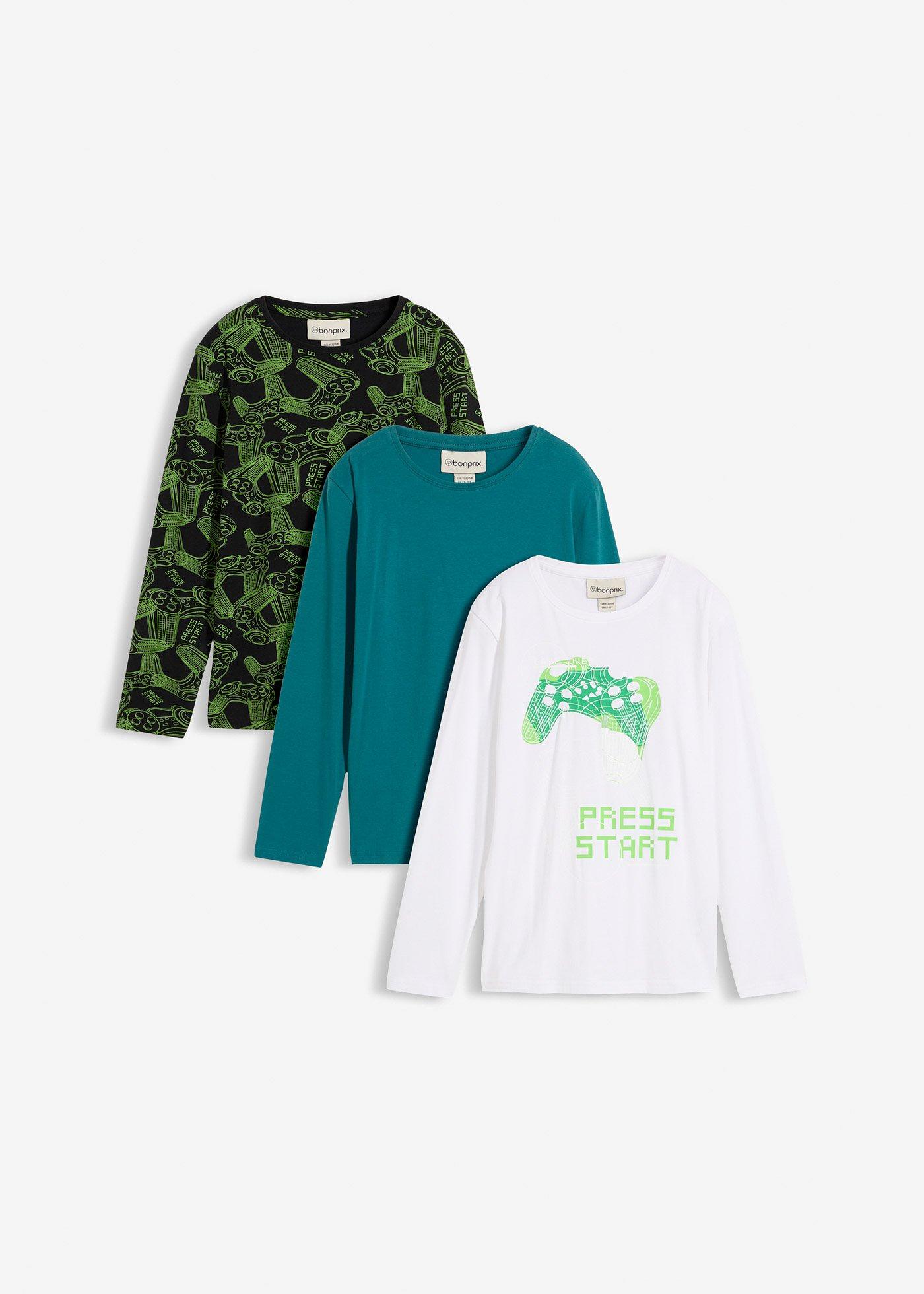 Langarmshirt aus weichem Bio-Baumwoll-Mix (3er Pack)