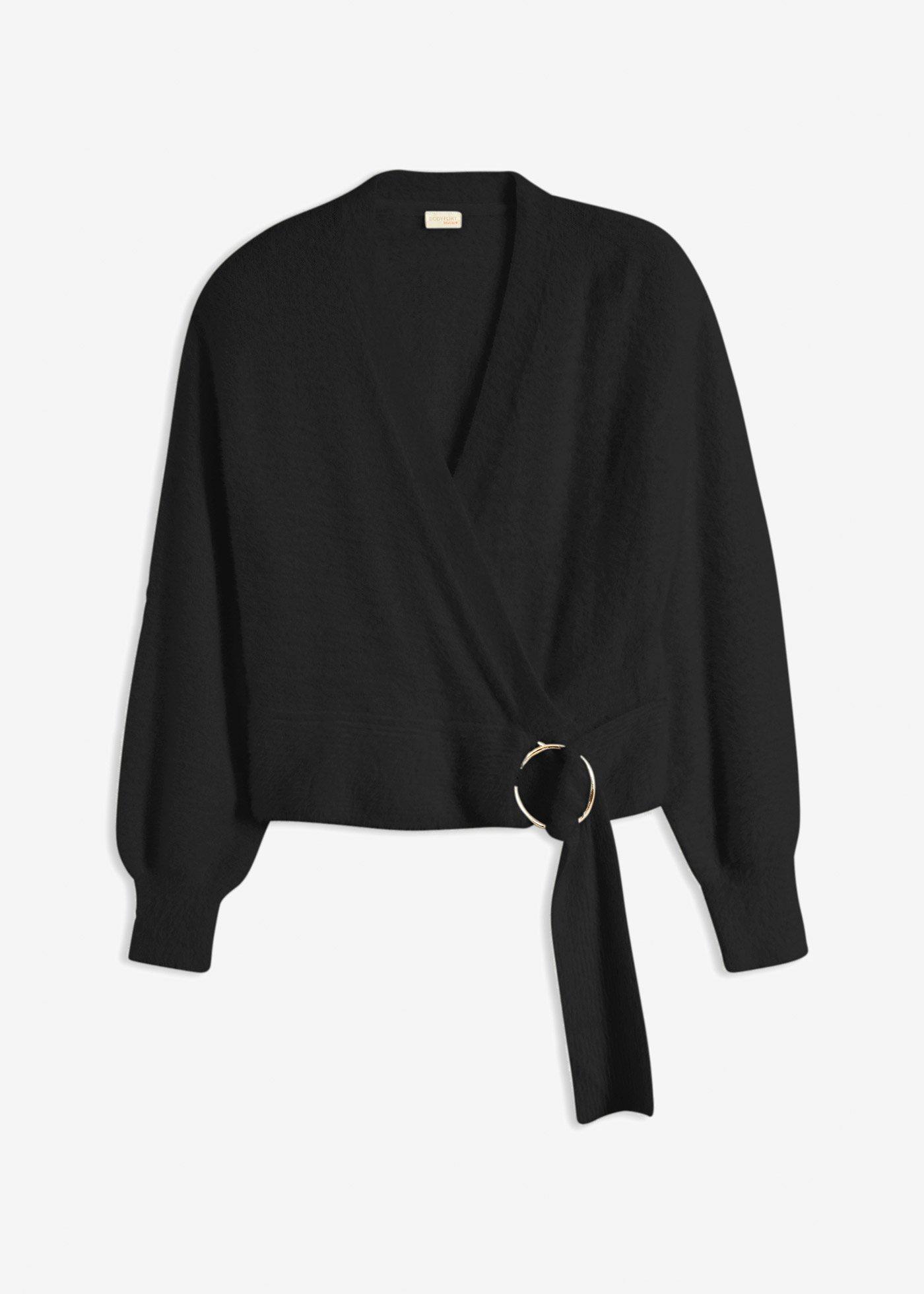 Wickelpullover mit Accessoire