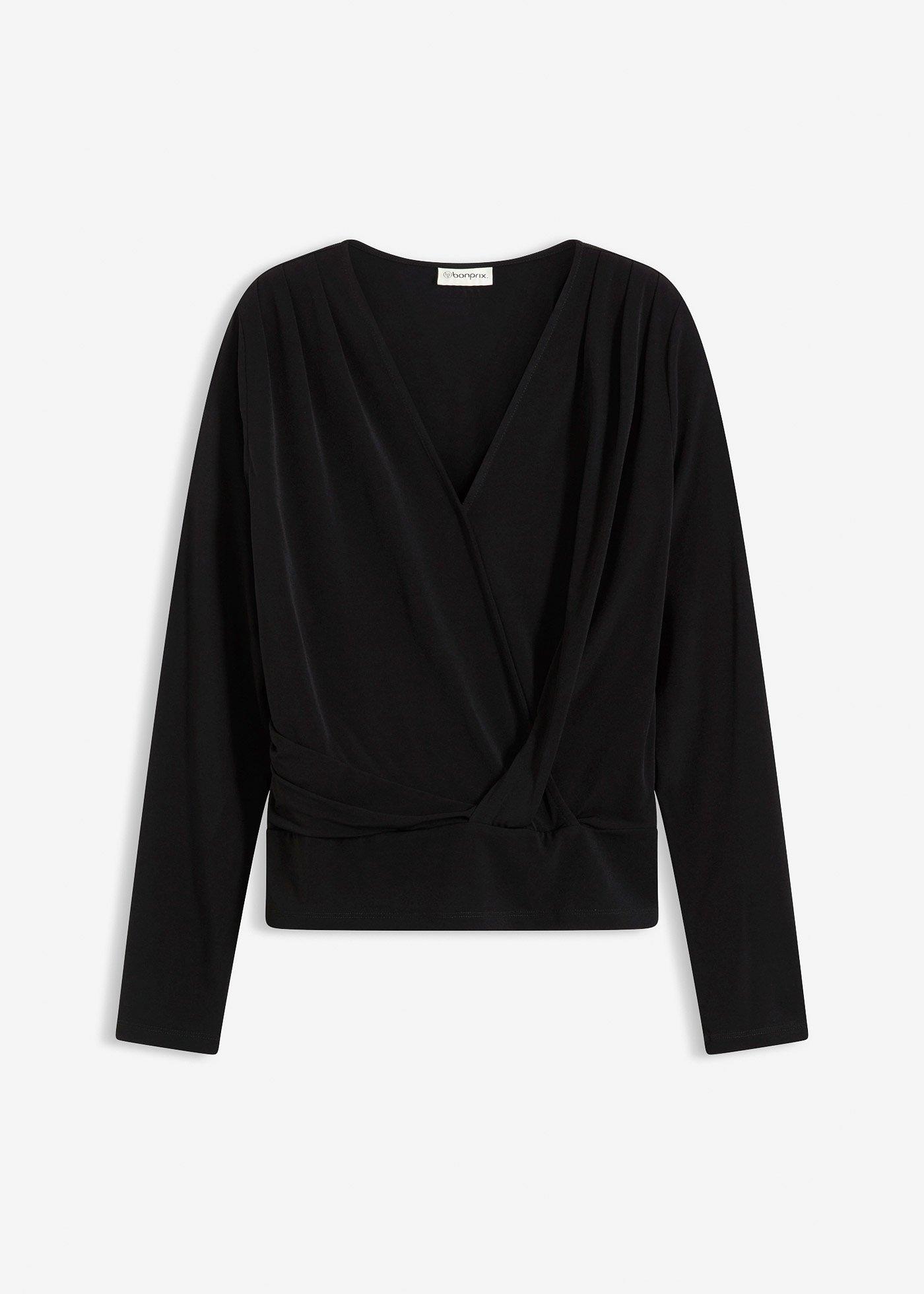 Langarmshirt mit tiefem Ausschnitt