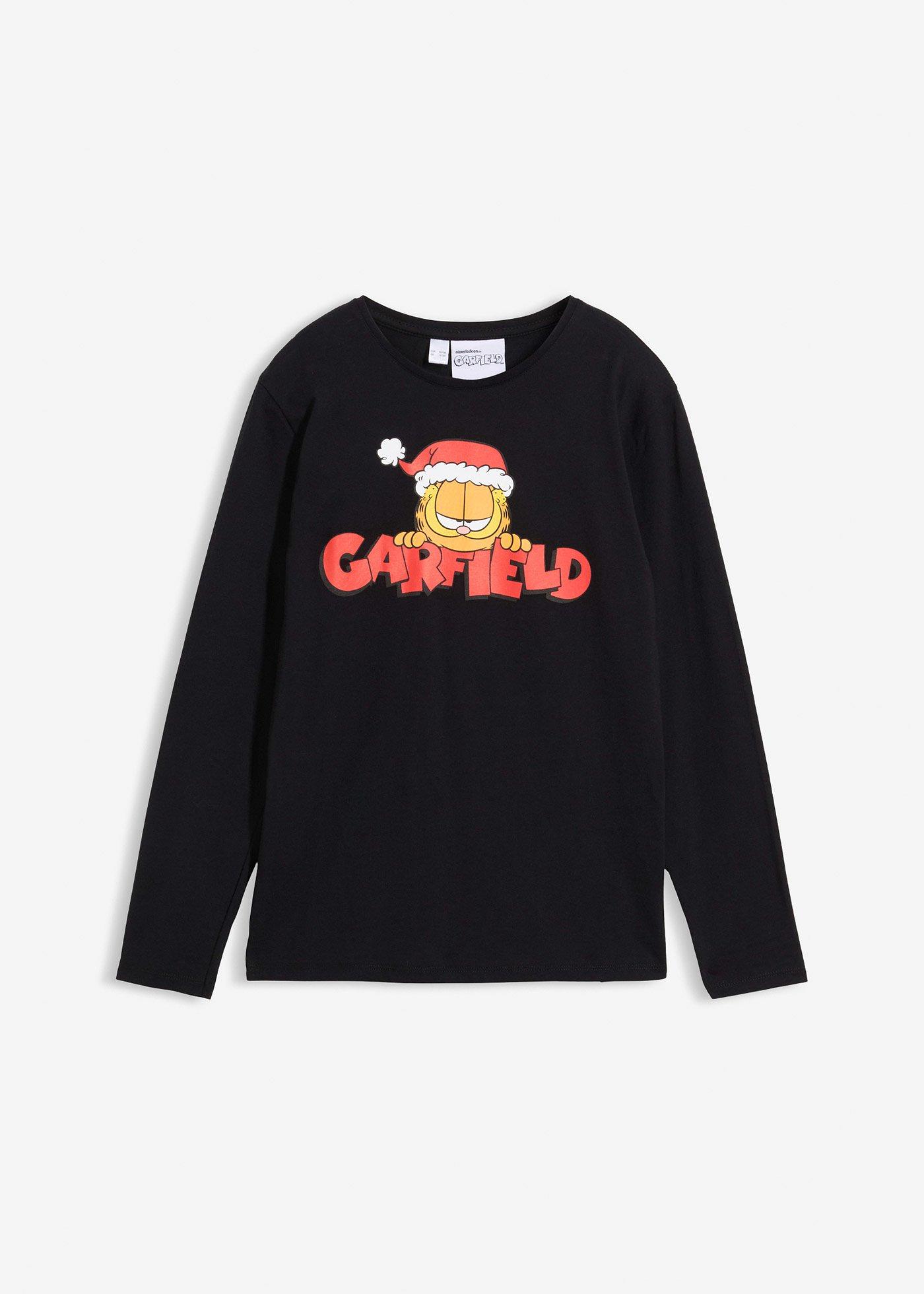 Langarmshirt Garfield mit Weihnachtsmotiv aus reiner Baumwolle