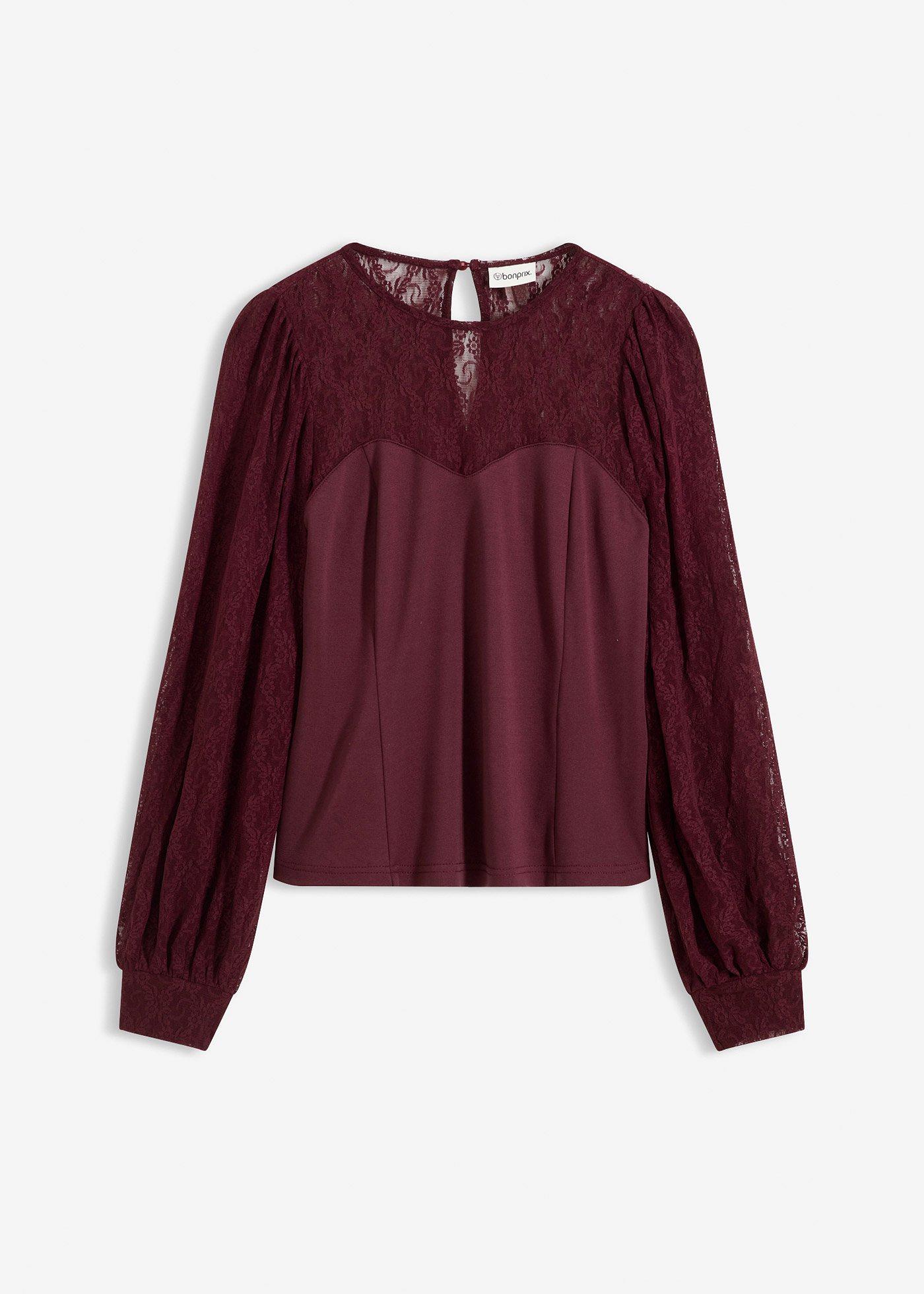 Langarmshirt mit Spitze