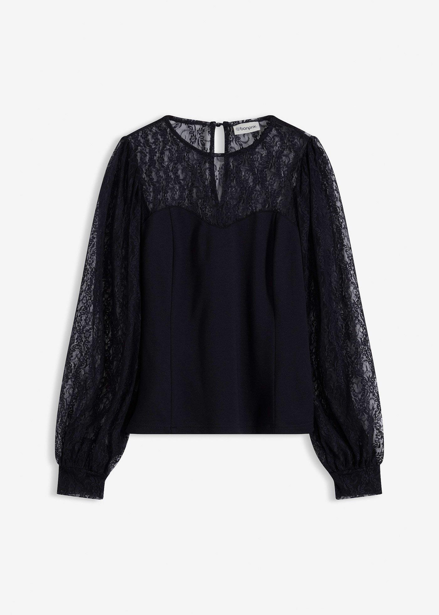 Langarmshirt mit Spitze