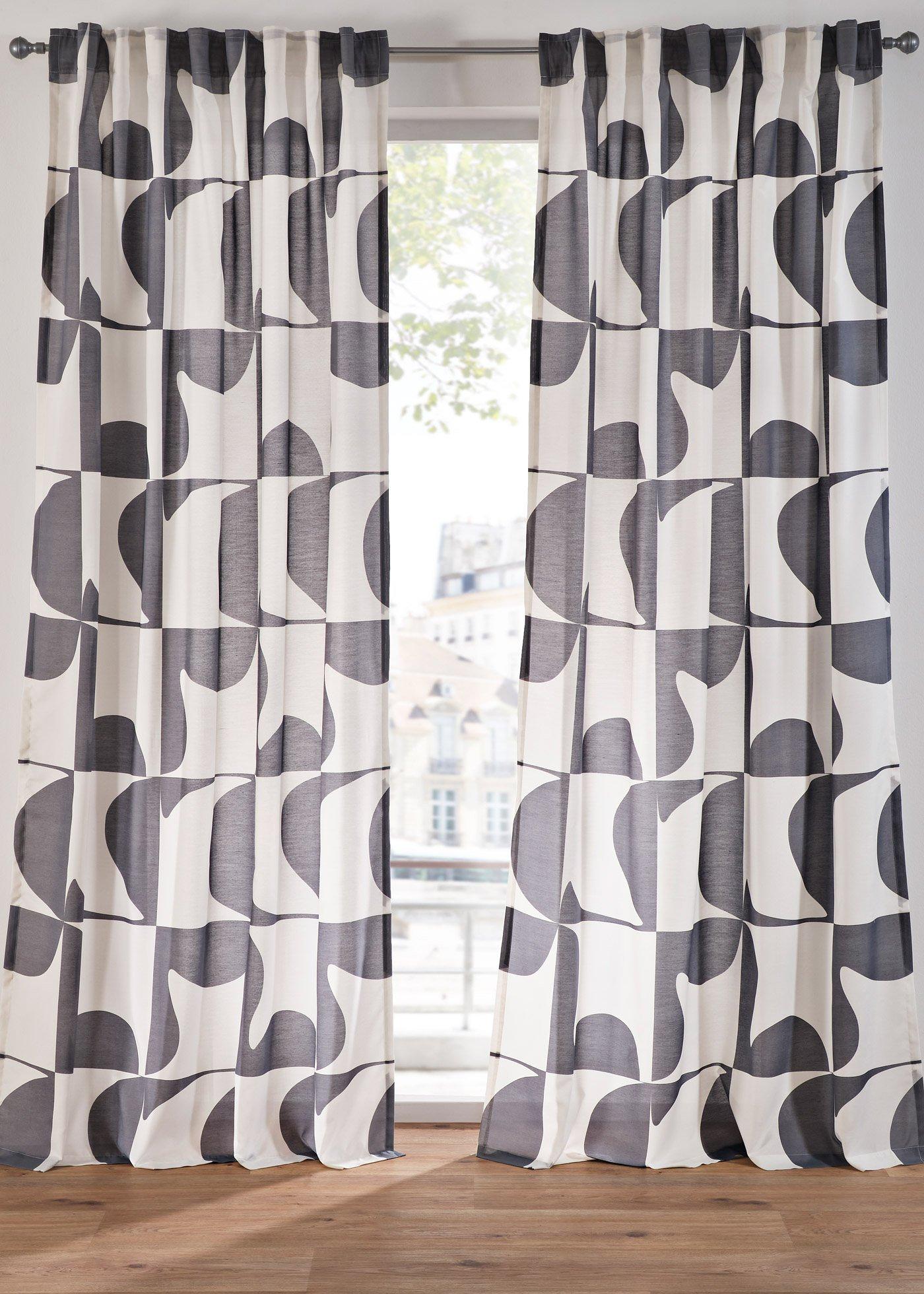 Gardine mit grafischem Druck aus recycelten Polyester (1er Pack)