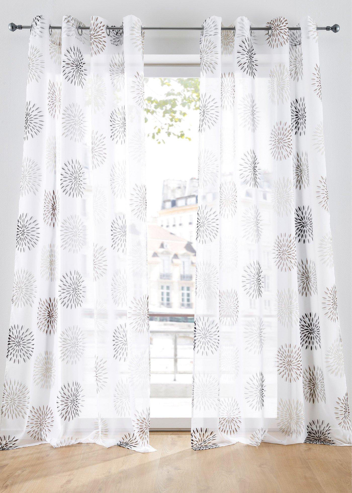 Gardine mit Kreise Druck(1er-Pack)