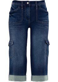 Cargo-Komfort-Stretch-Jeans mit Bequembund, Caprilänge, bpc bonprix collection