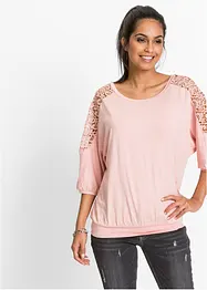 Oversize-Shirt mit Spitze, bonprix