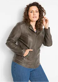 Lederimitatjacke in gewaschener Optik, bonprix