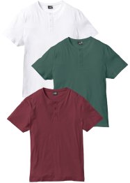 Henleyshirt (3er Pack), Kurzarm, bpc bonprix collection