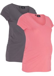 Basic Umstandsshirts mit Bio-Baumwolle (2-er Pack), bpc bonprix collection